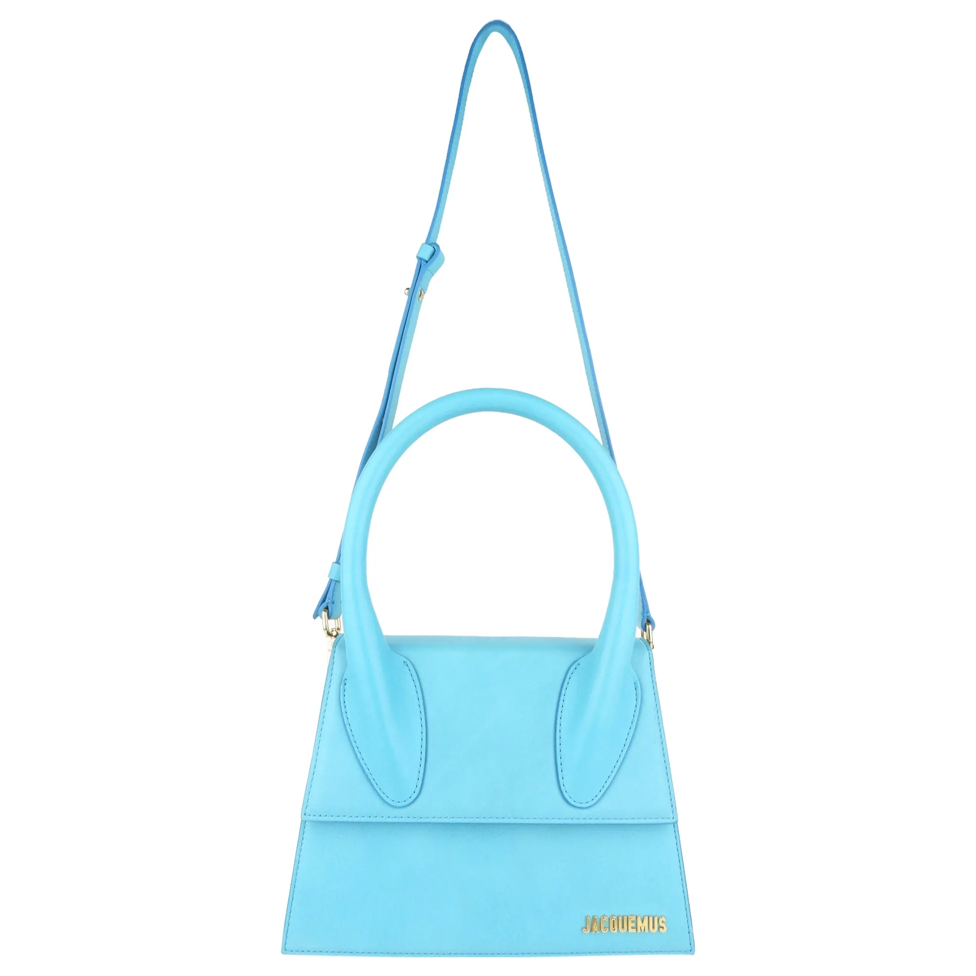 Jacquemus Blue Leather Le Grand Chiquito Large Signature Two Way Handbag