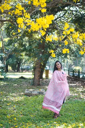 Kaisori Bagru Chanderi Dupatta