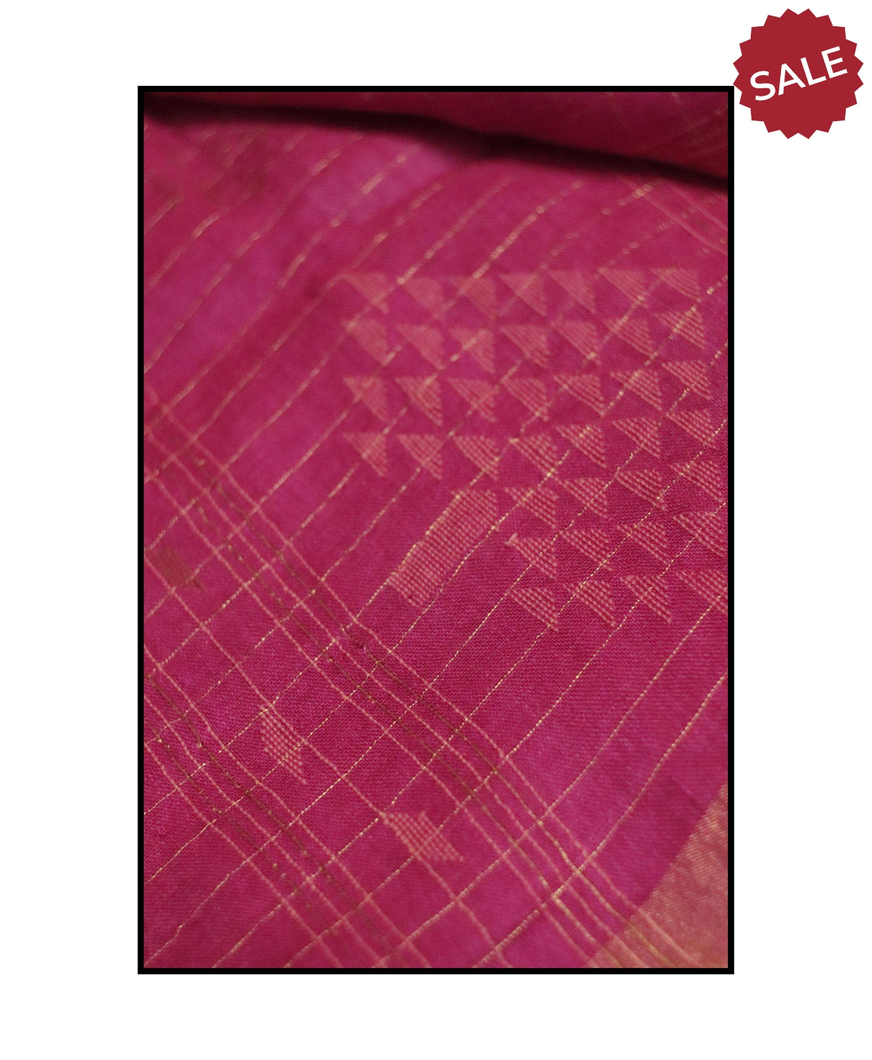 Kaisori Ekaya Gulab Jamdani Linen  saree