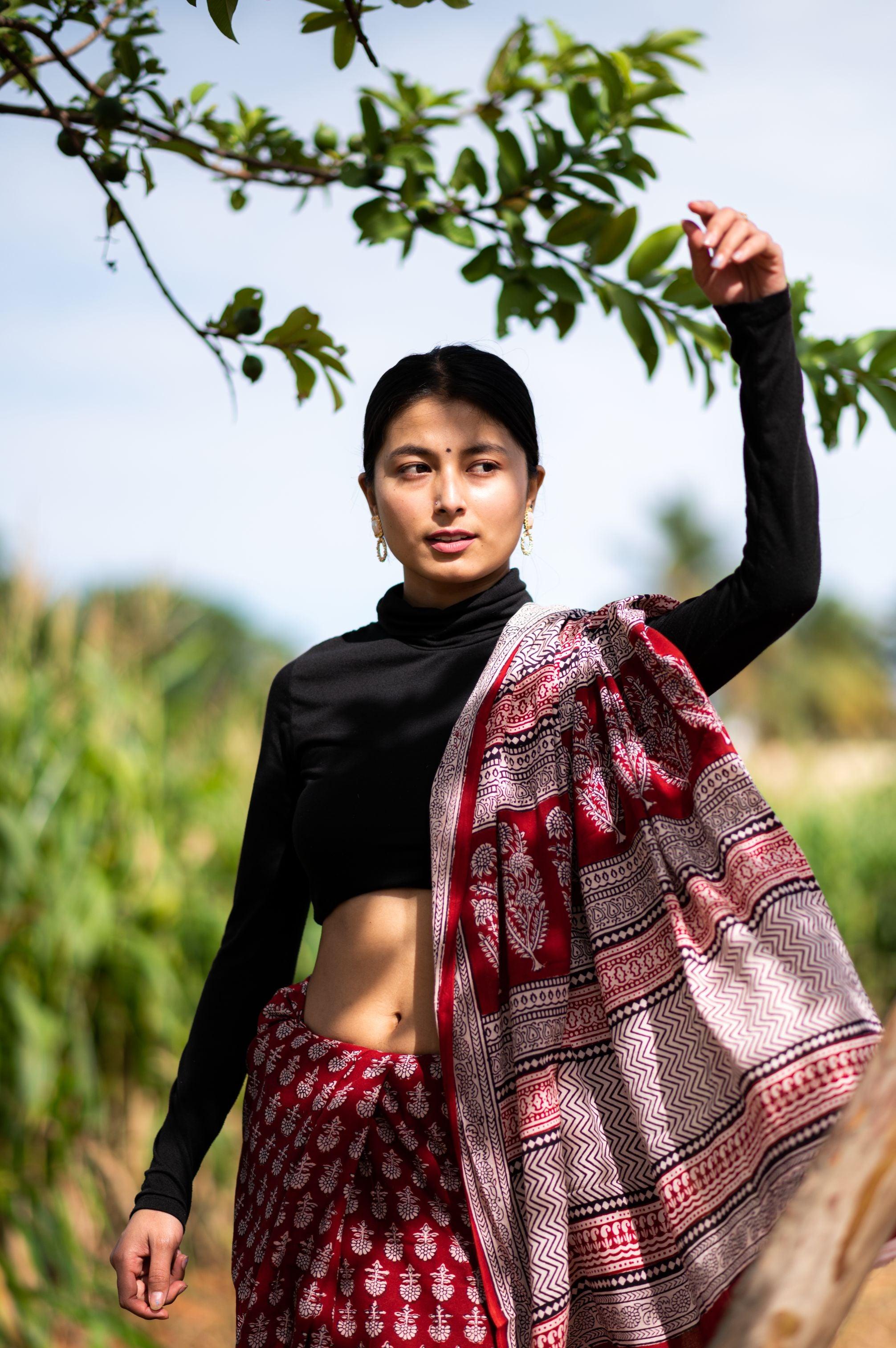 Kaisori Nandana - Maithir Bagh handblockprinted cotton saree