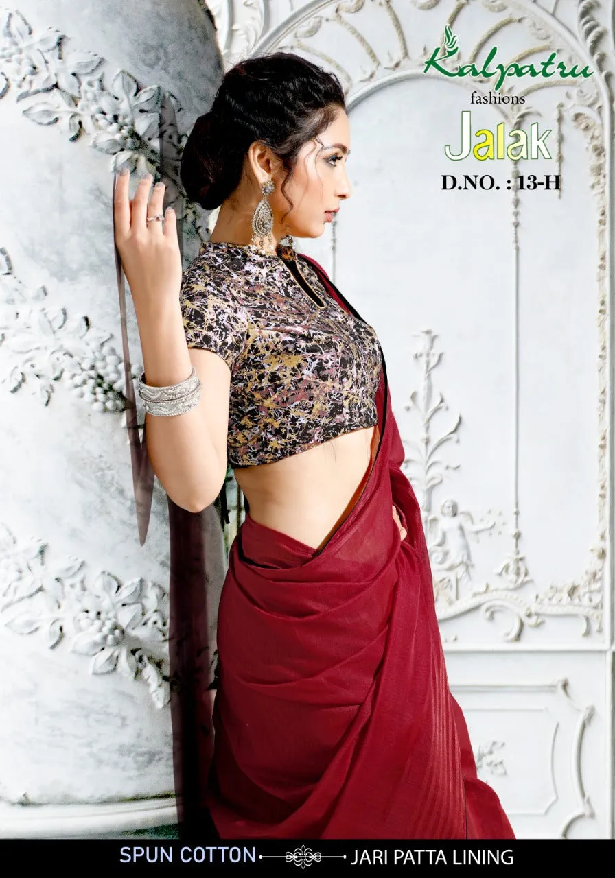 Kalpatru Fashions Launched Jalak Cotton Casual Wear Sarees Collection