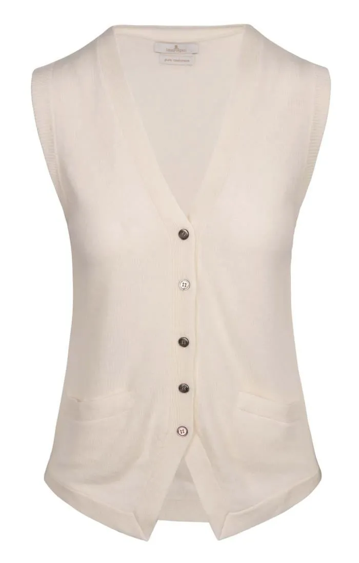 Ladies Cashmere Melange Waistcoat