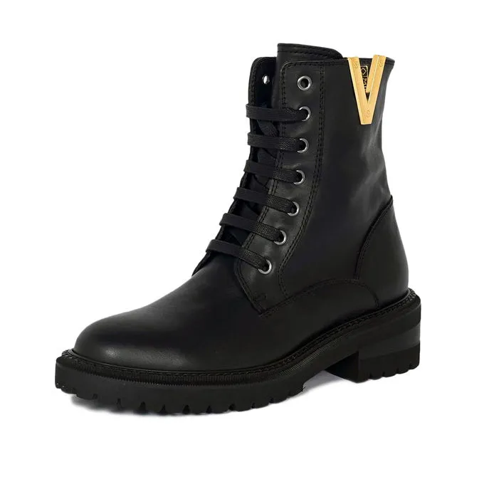 LEATHER LACE-UP AMPHIBIAN V Woman Black