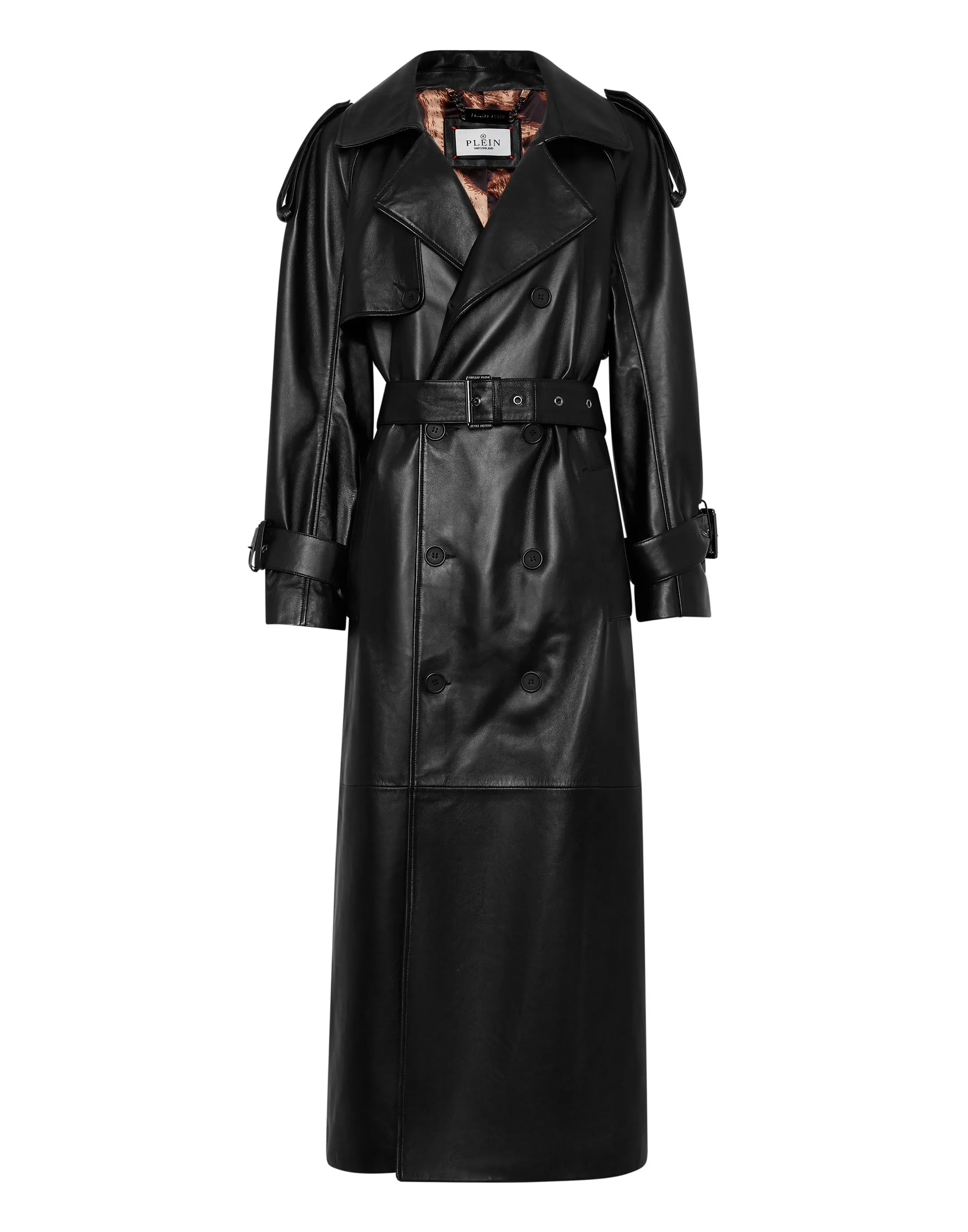 Leather Long Trench Coat