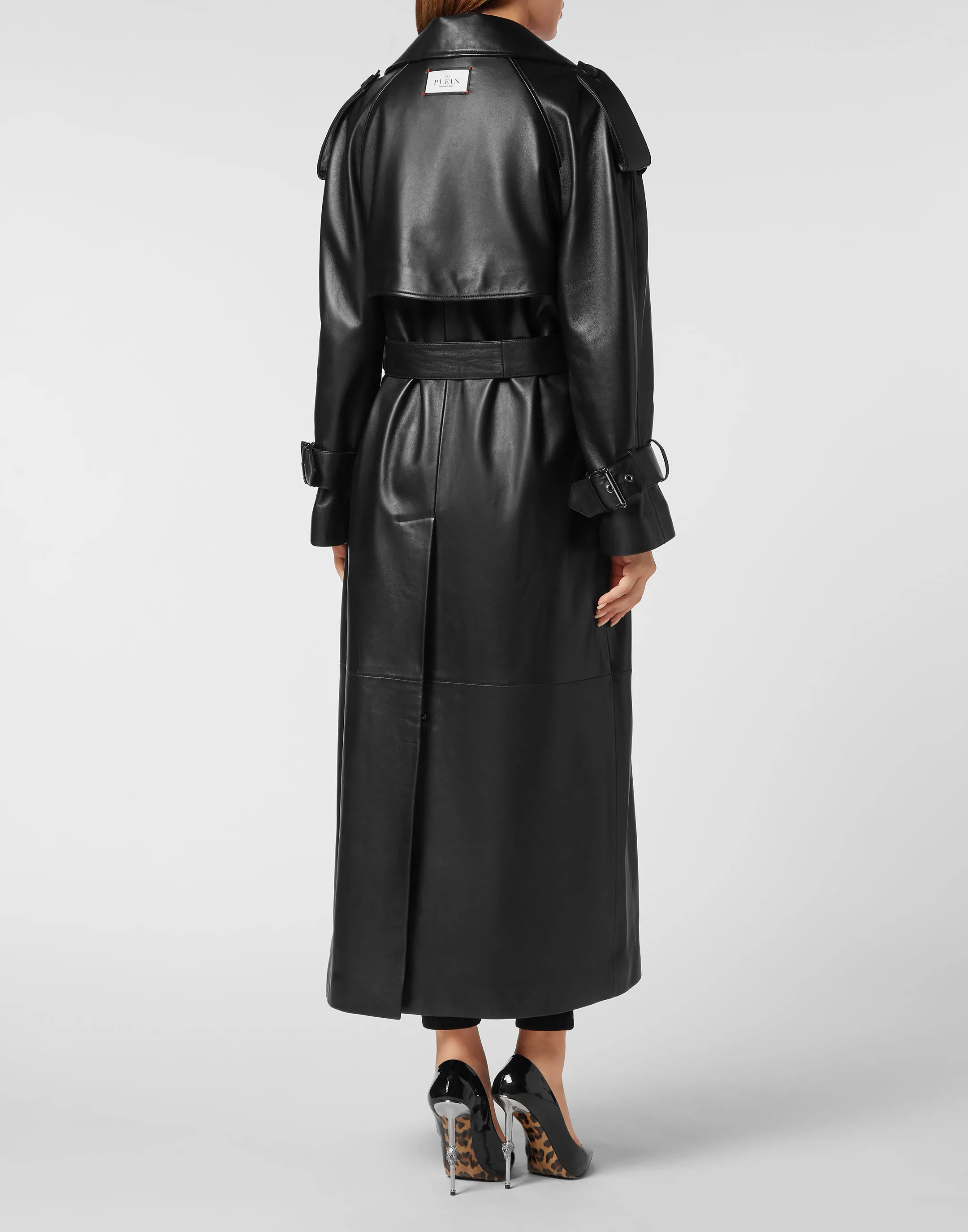 Leather Long Trench Coat