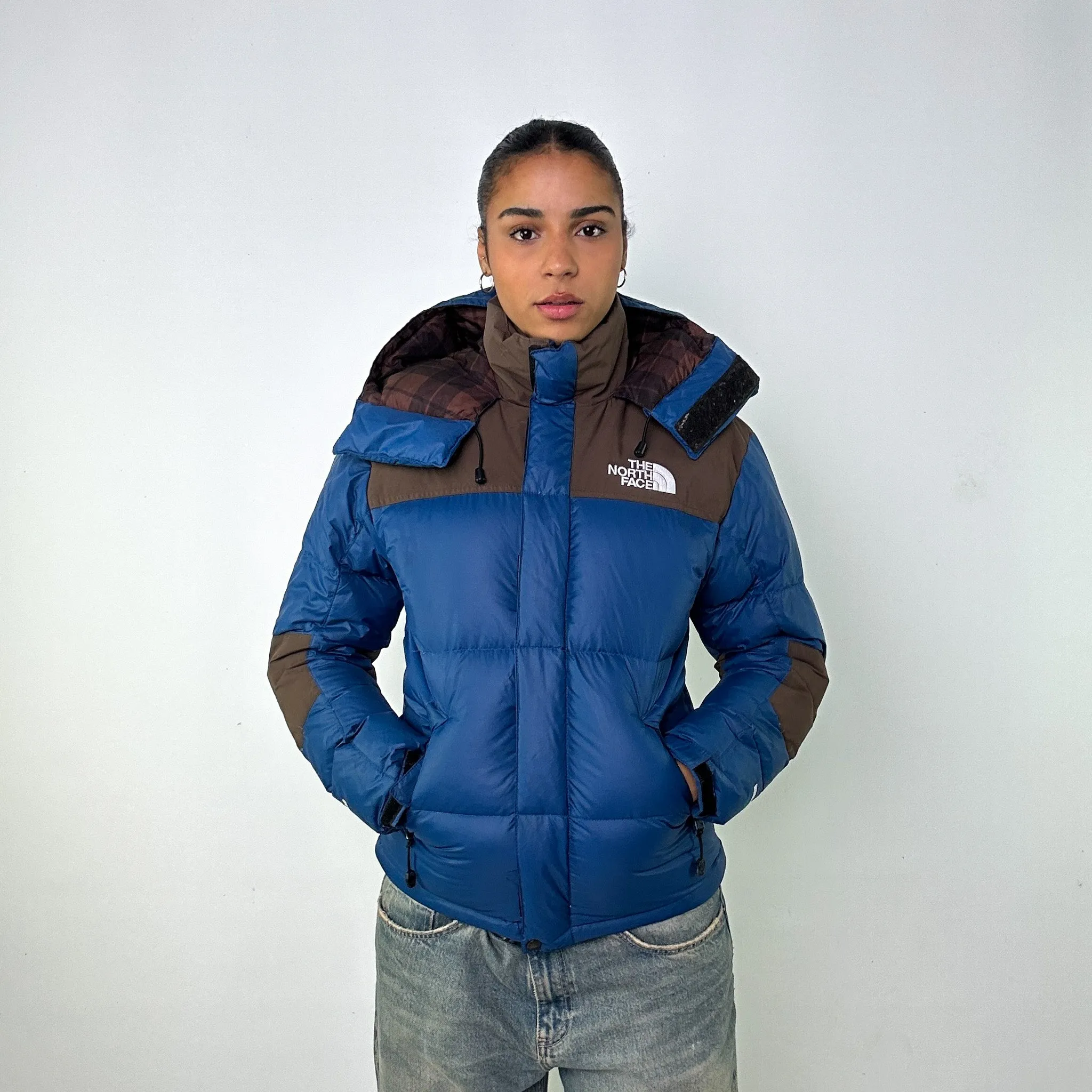 Light Blue y2ks The North Face 800 Series Baltoro Windstopper Puffer Jacket Coat (XS)