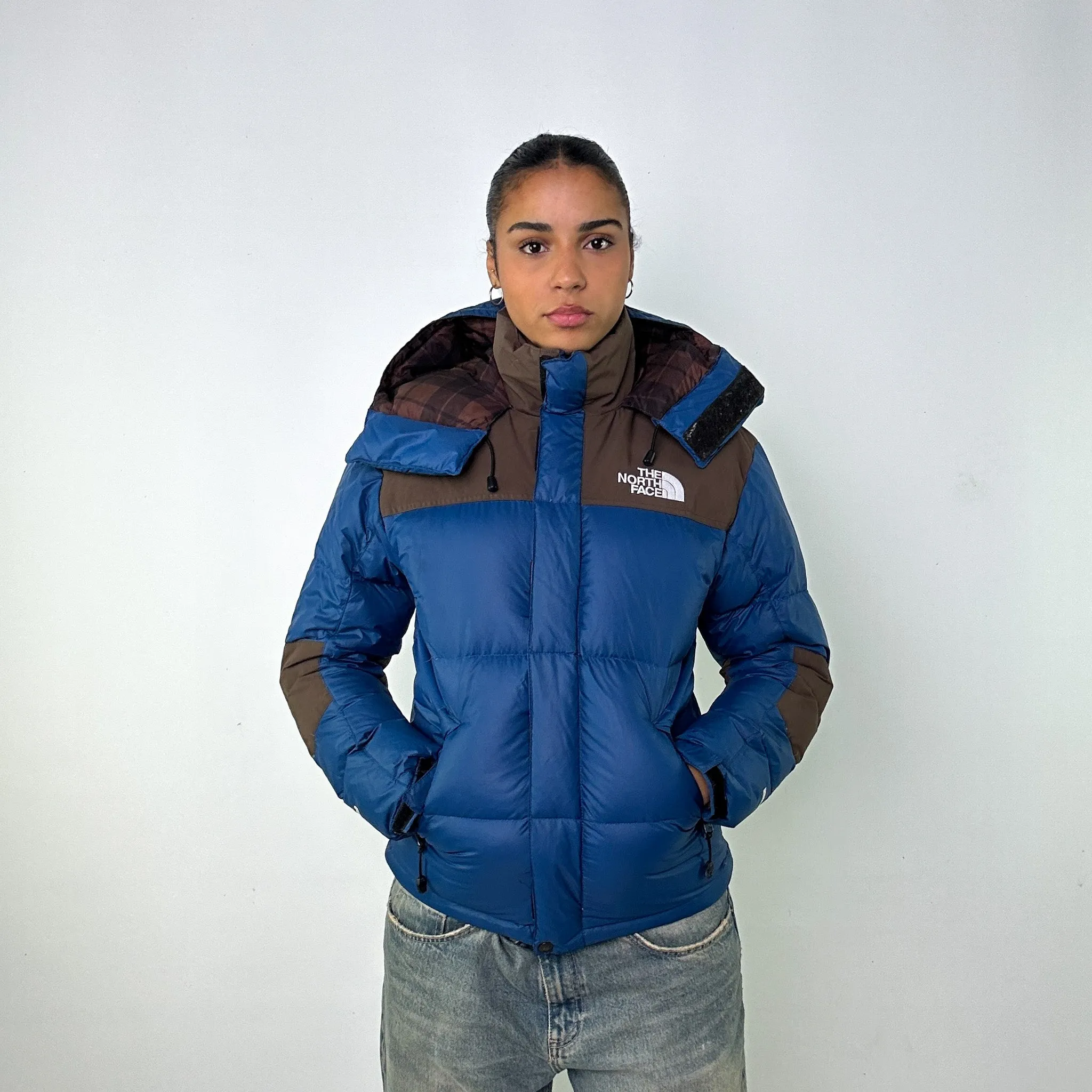 Light Blue y2ks The North Face 800 Series Baltoro Windstopper Puffer Jacket Coat (XS)