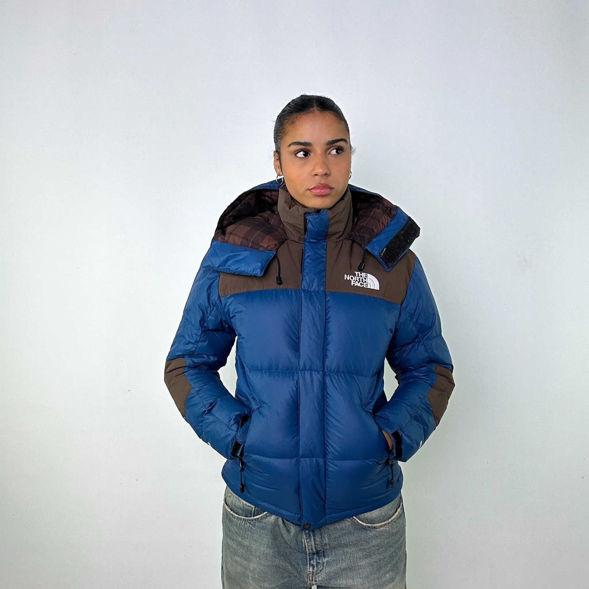 Light Blue y2ks The North Face 800 Series Baltoro Windstopper Puffer Jacket Coat (XS)