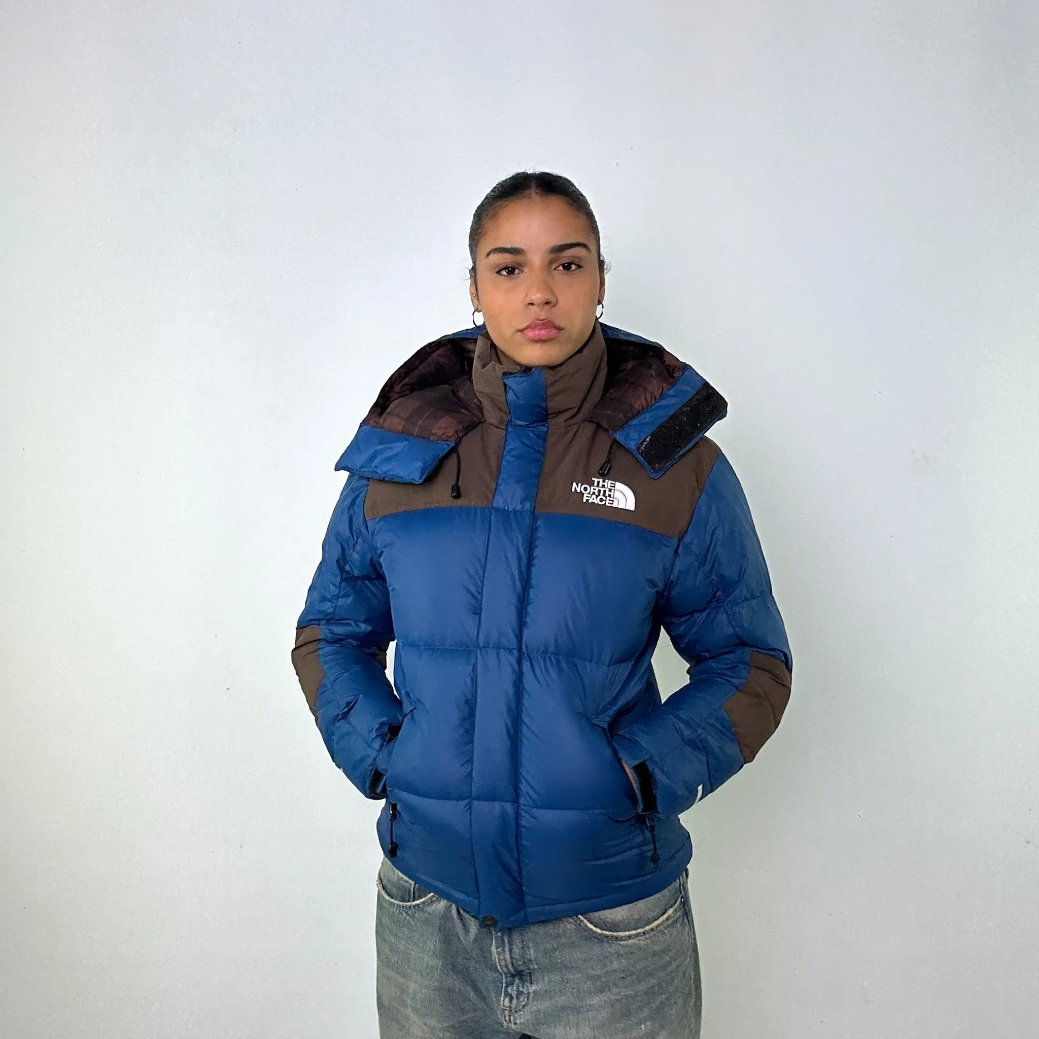 Light Blue y2ks The North Face 800 Series Baltoro Windstopper Puffer Jacket Coat (XS)