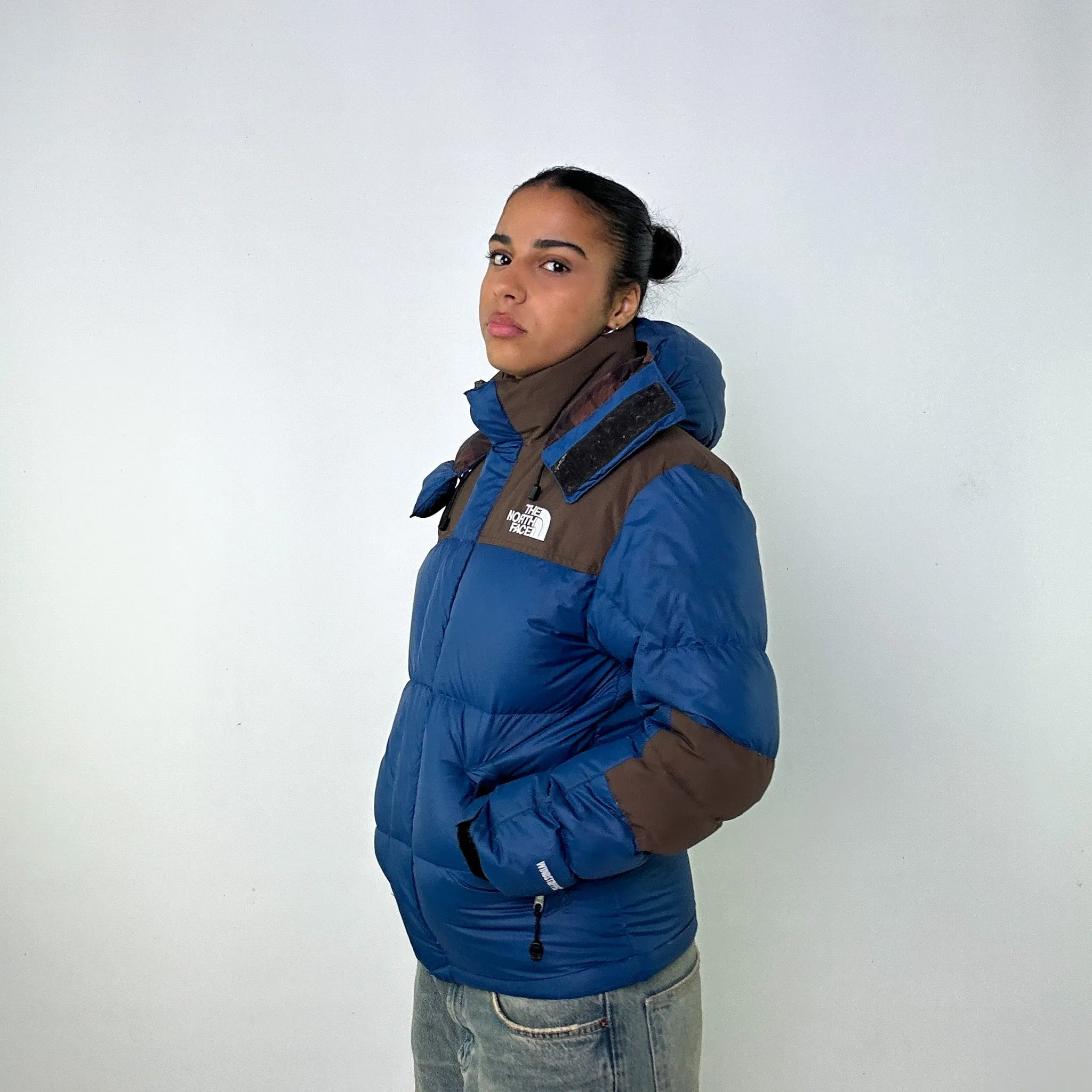 Light Blue y2ks The North Face 800 Series Baltoro Windstopper Puffer Jacket Coat (XS)