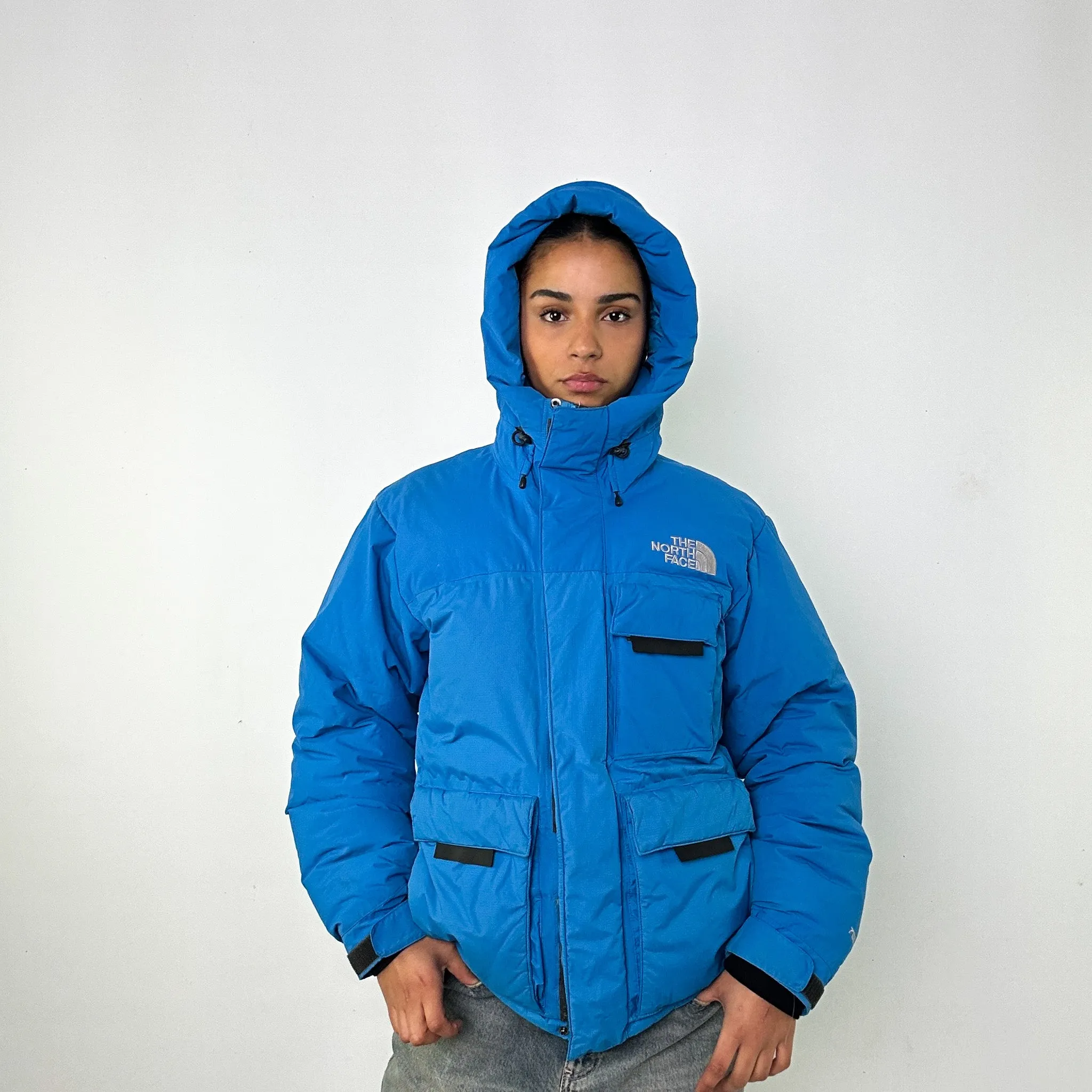 Light Blue y2ks The North Face Puffer Jacket Coat (M)