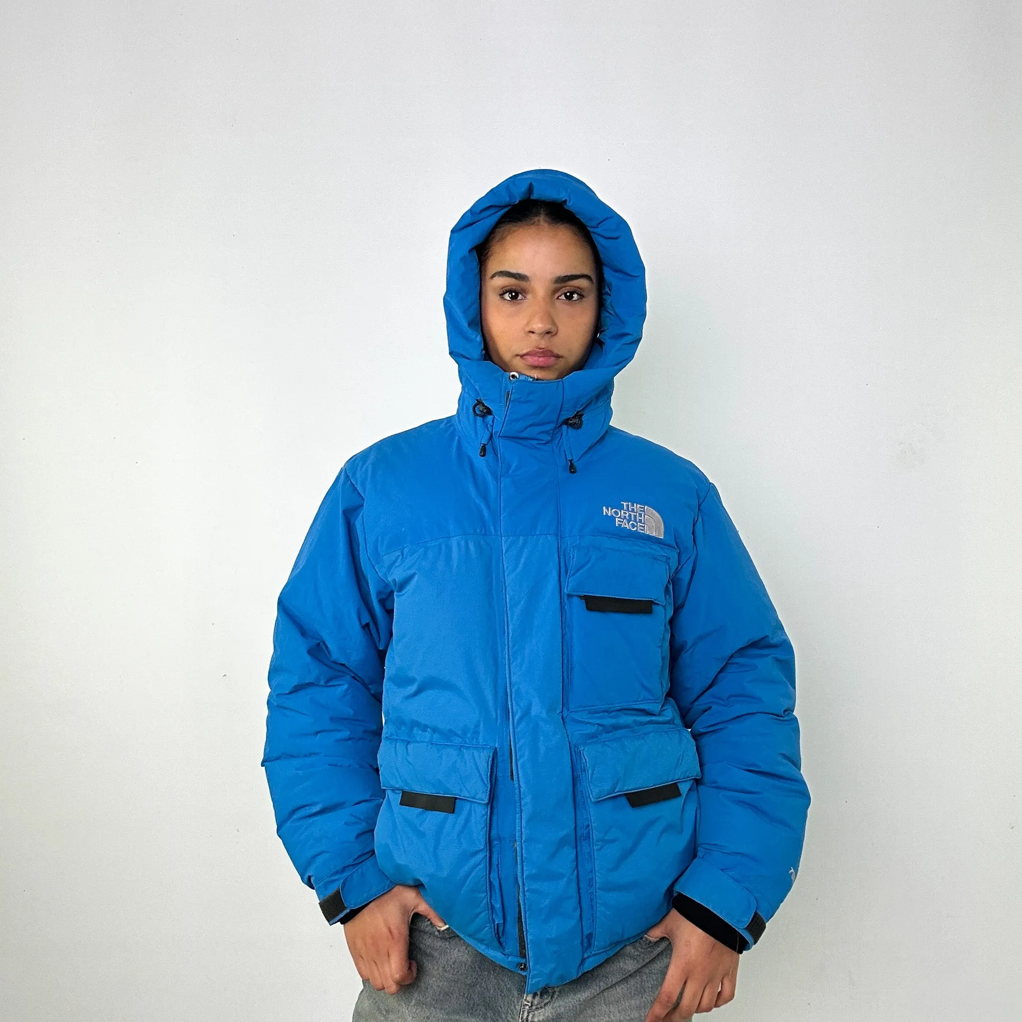 Light Blue y2ks The North Face Puffer Jacket Coat (M)