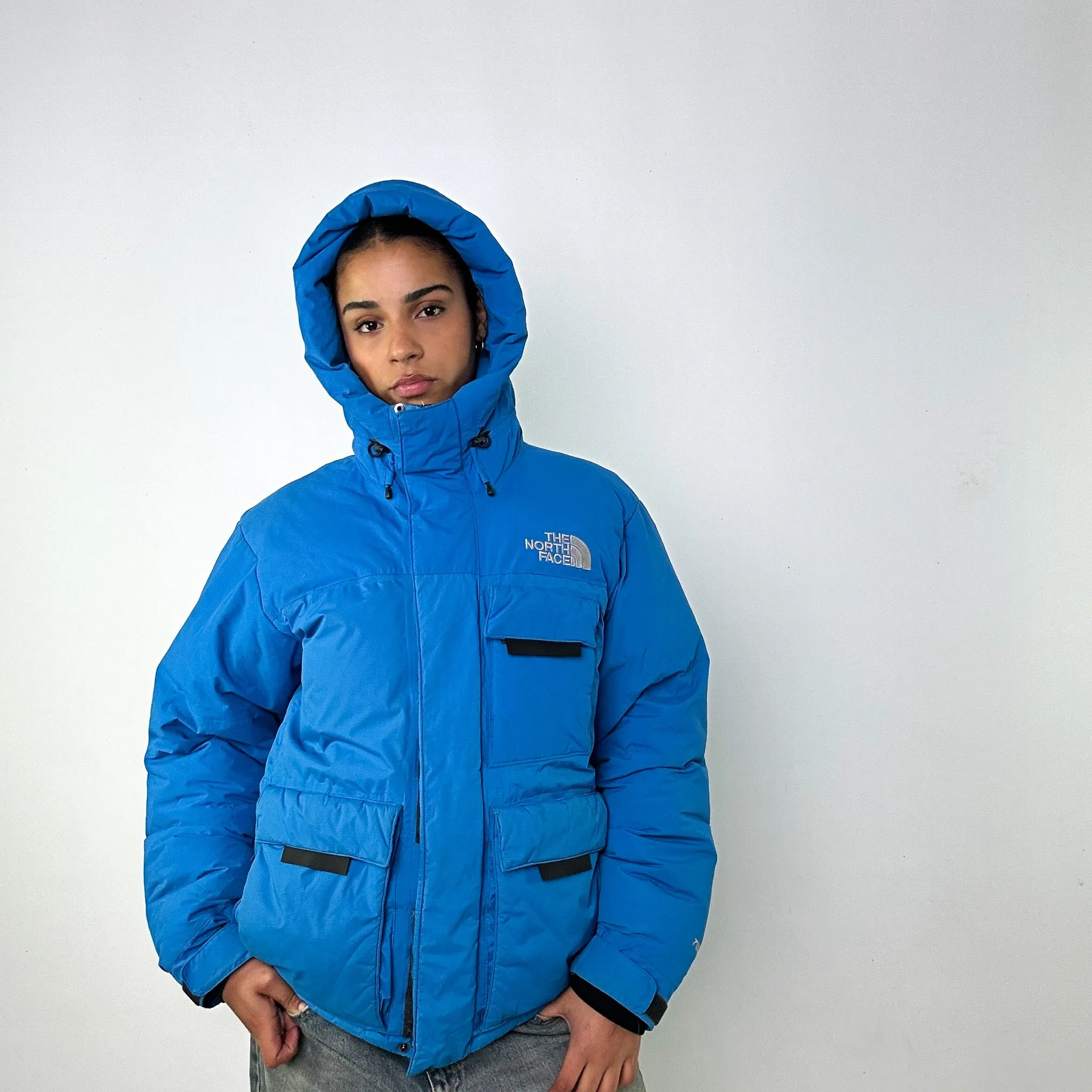 Light Blue y2ks The North Face Puffer Jacket Coat (M)