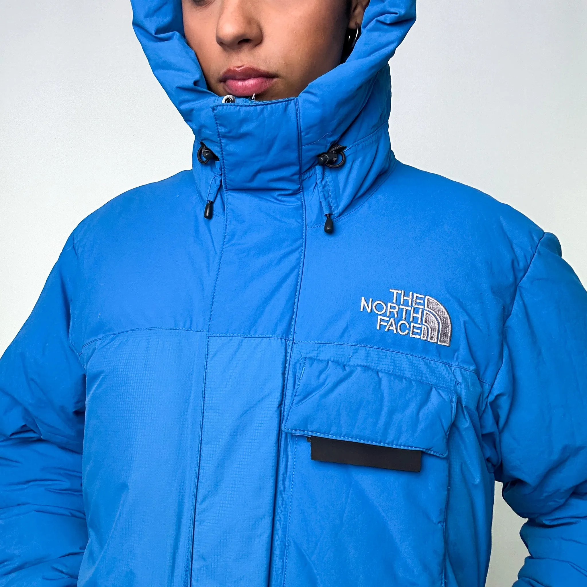 Light Blue y2ks The North Face Puffer Jacket Coat (M)