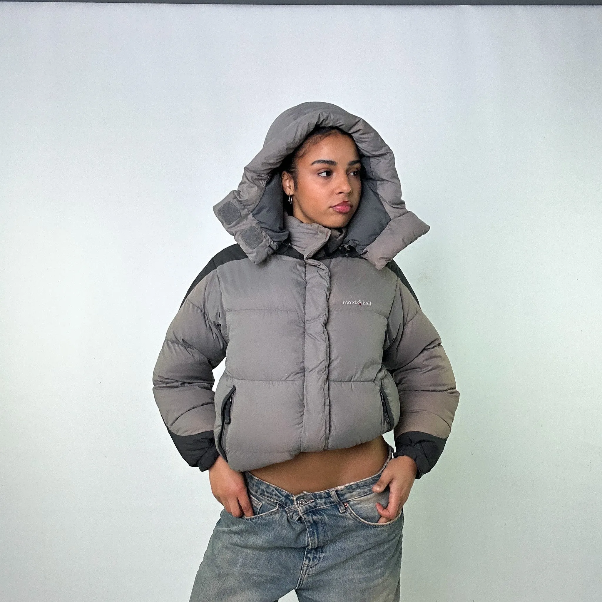 Light Grey 90s Mont Bell Two Tone Puffer Jacket Coat (S)