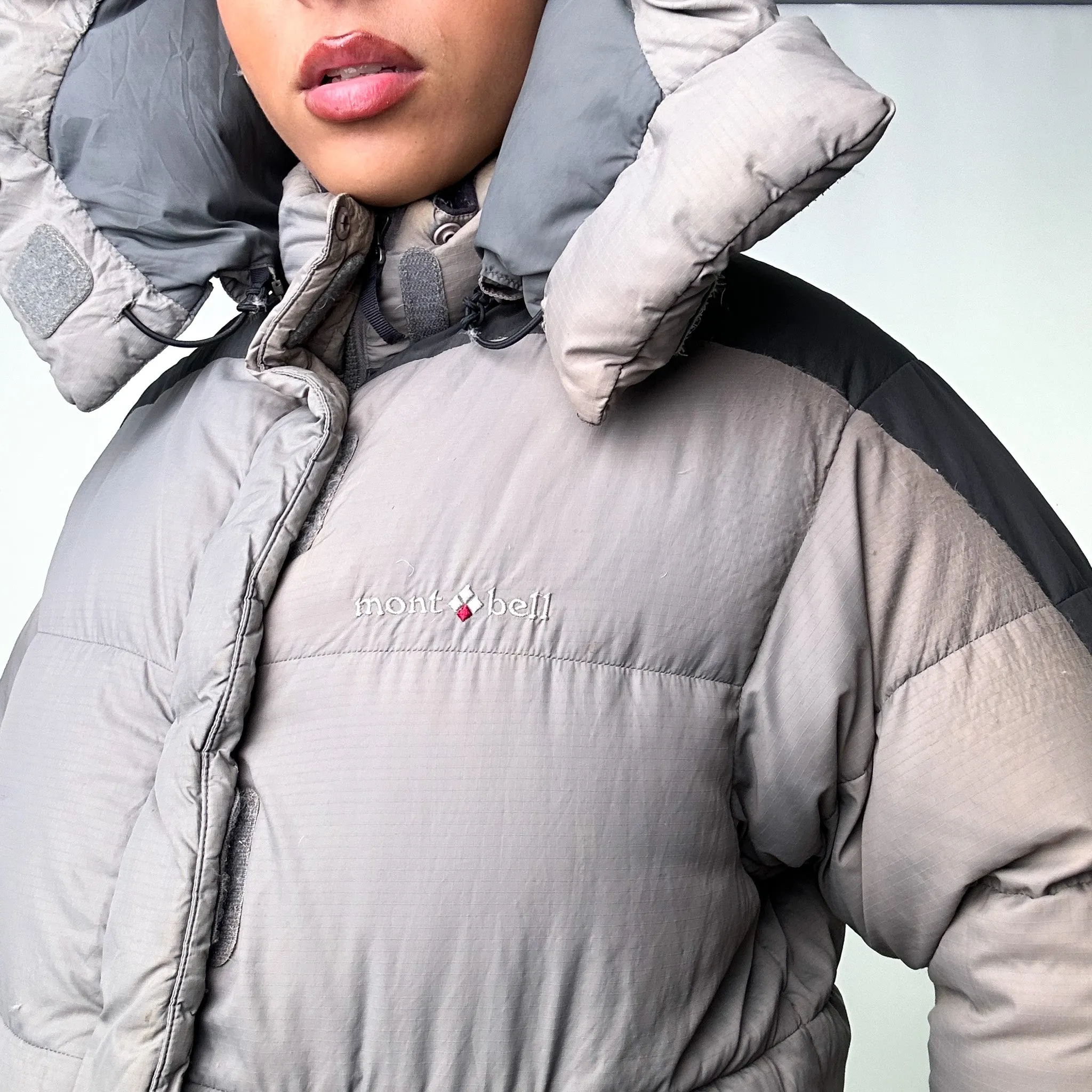 Light Grey 90s Mont Bell Two Tone Puffer Jacket Coat (S)