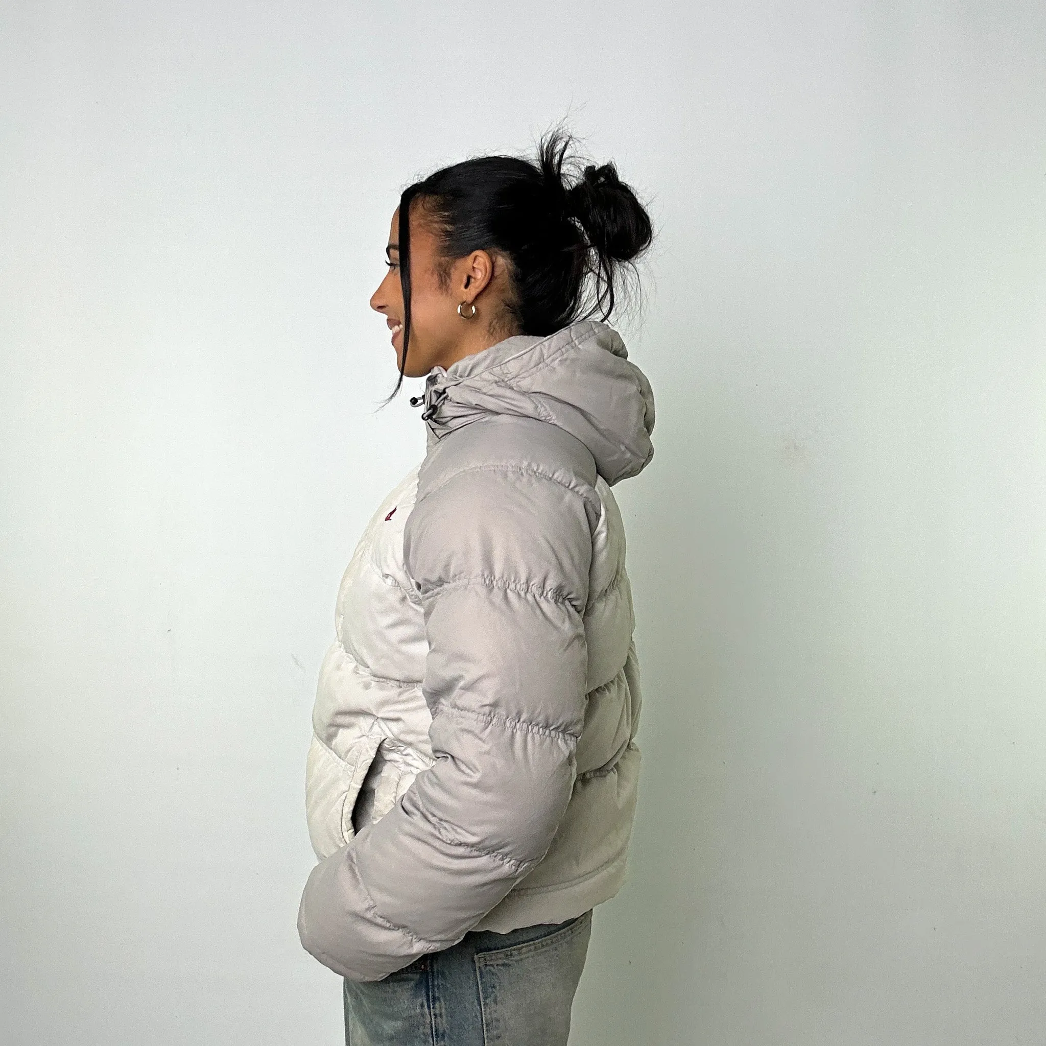 Light Grey y2ks NIKE Puffer Jacket Coat (M)