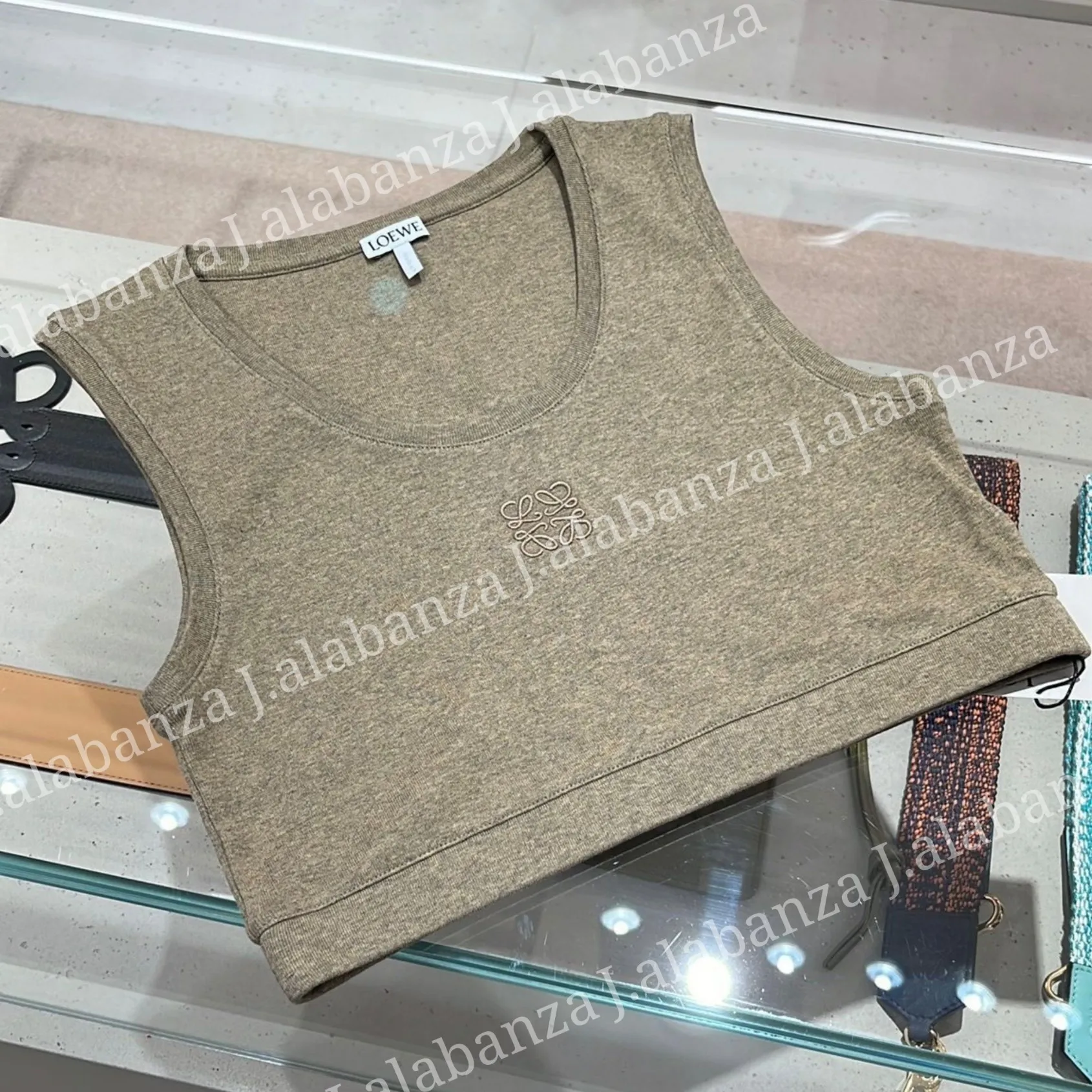 LOEWE  |Plain Cotton Logo Tanks & Camisoles