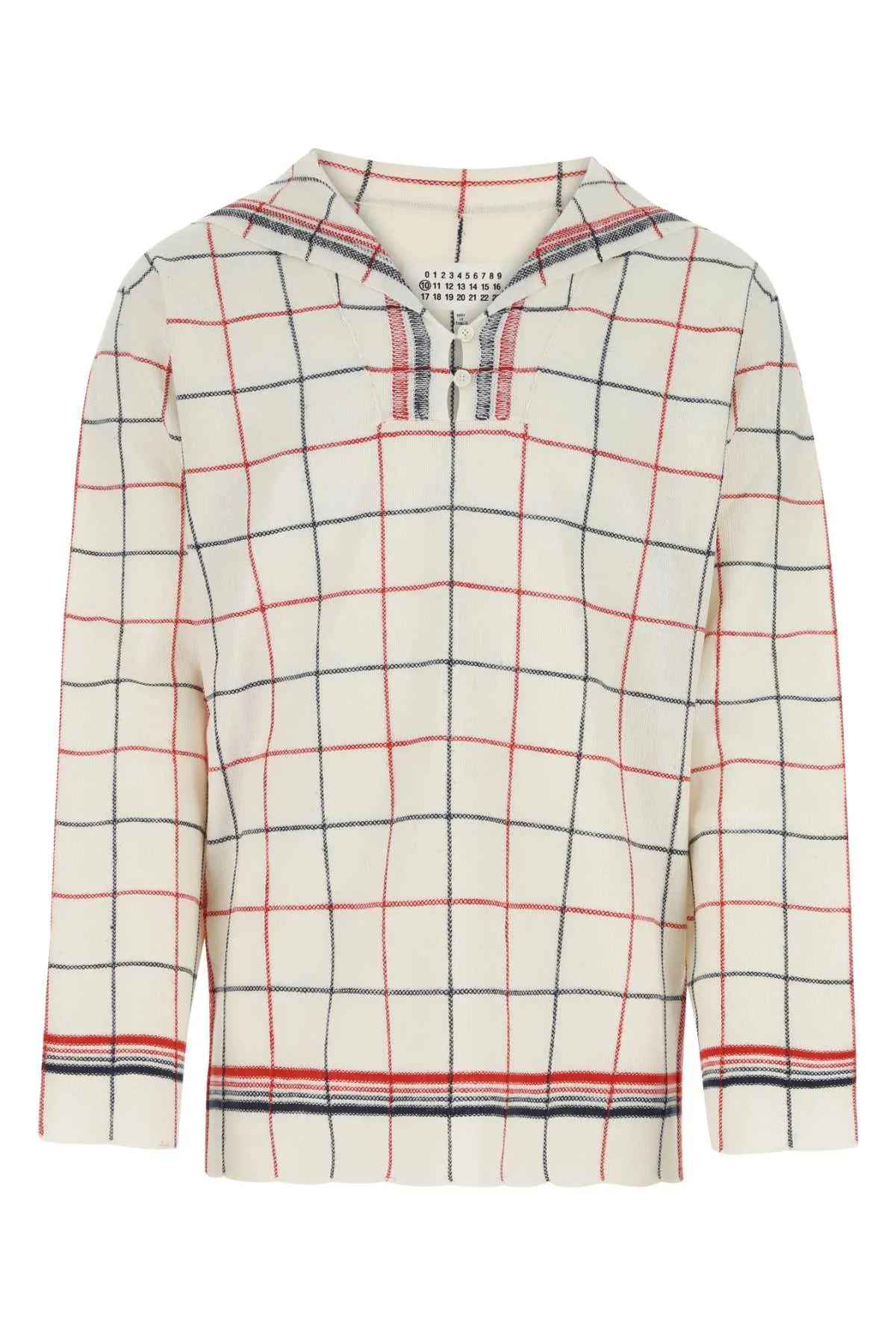 Maison Margiela Sailor Checked Knit Top