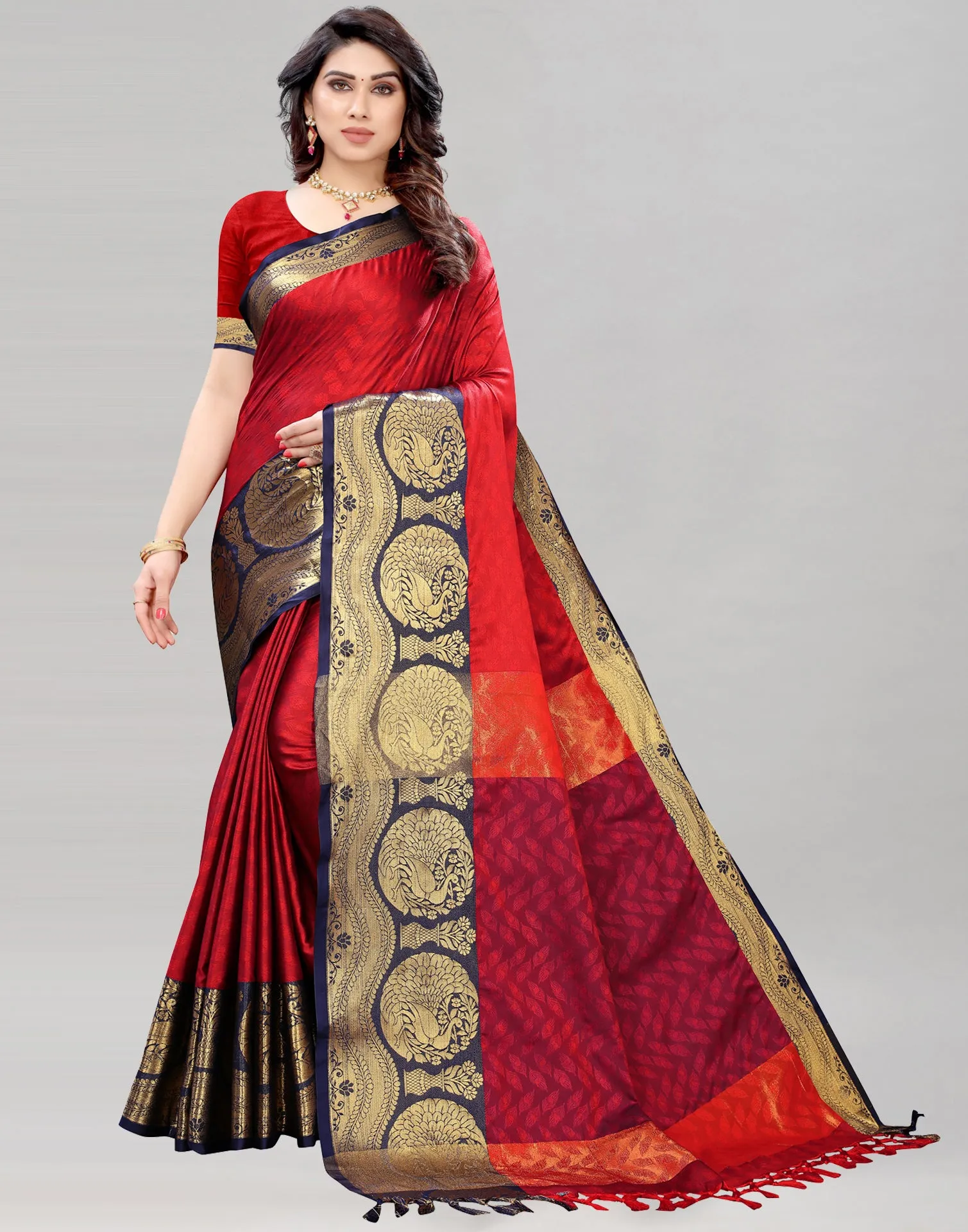 Maroon Silk Saree