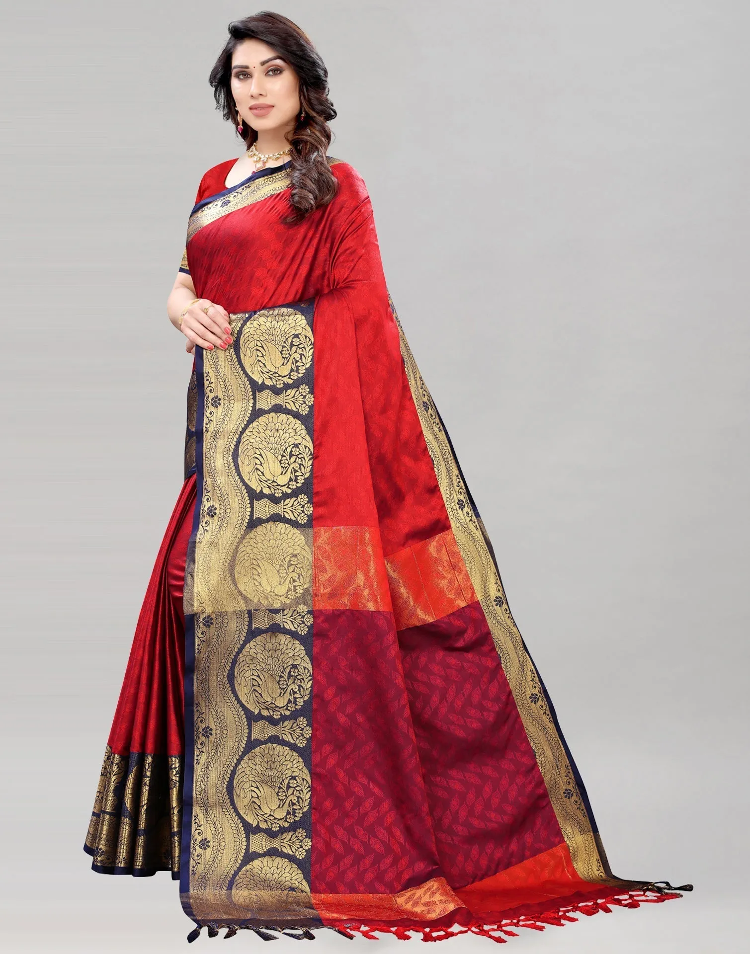 Maroon Silk Saree