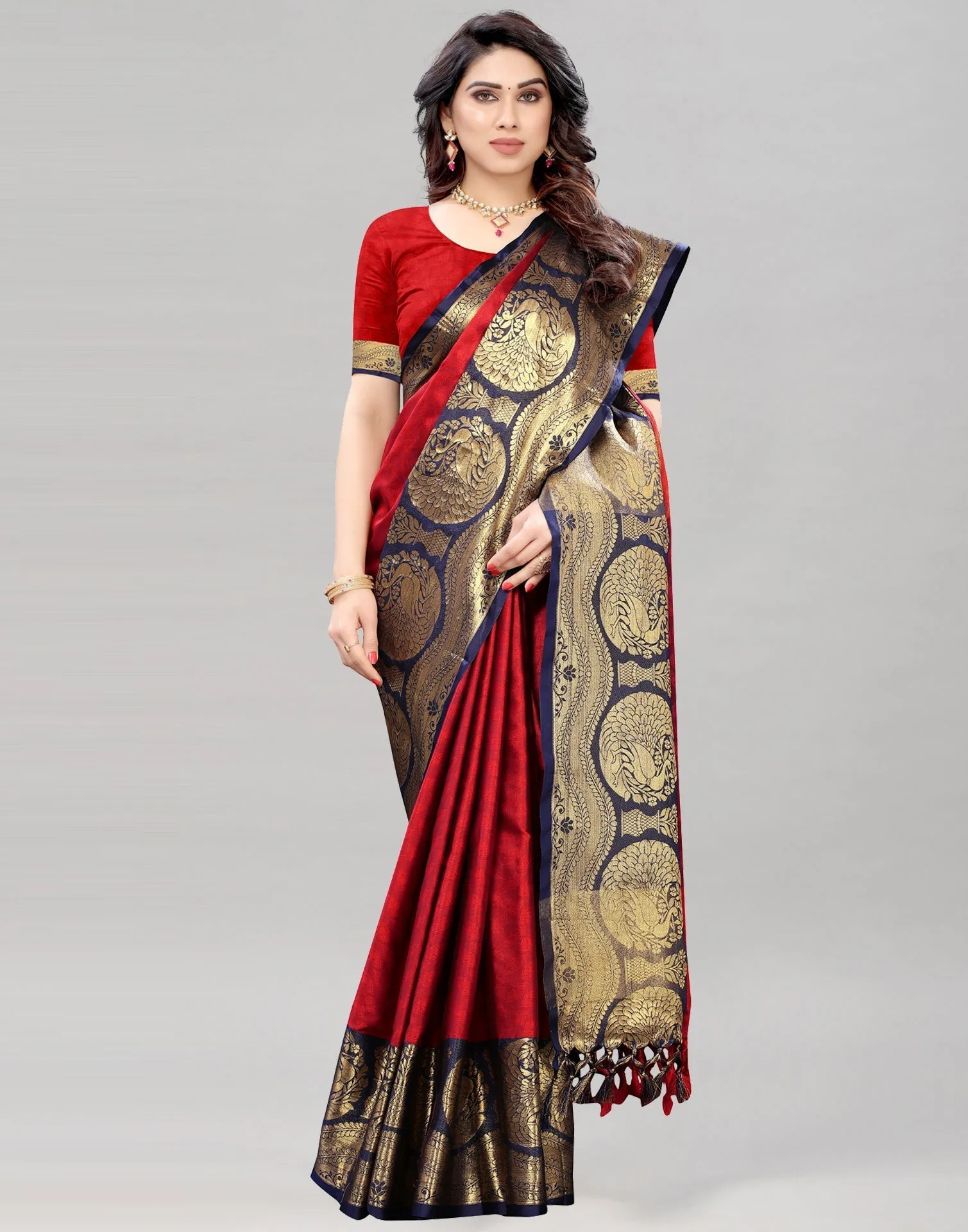 Maroon Silk Saree