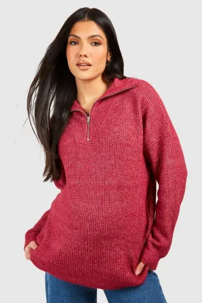 Maternity Half Zip Sweater