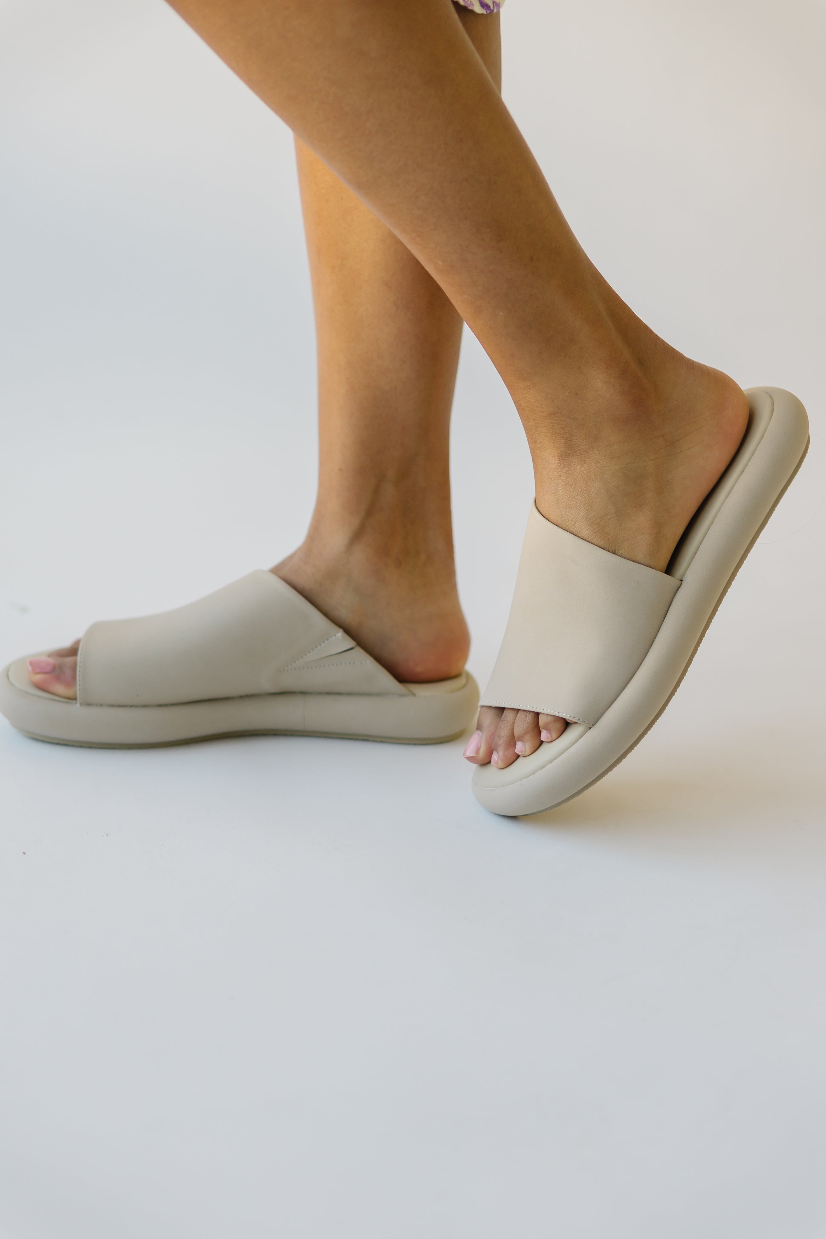 Matisse: Lotus Slide Sandal in Bone