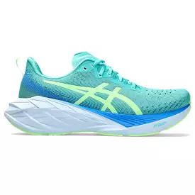 Men's ASICS Novablast 4 Lite-Show, Lite-Show/Sea Glass, 14 D Medium