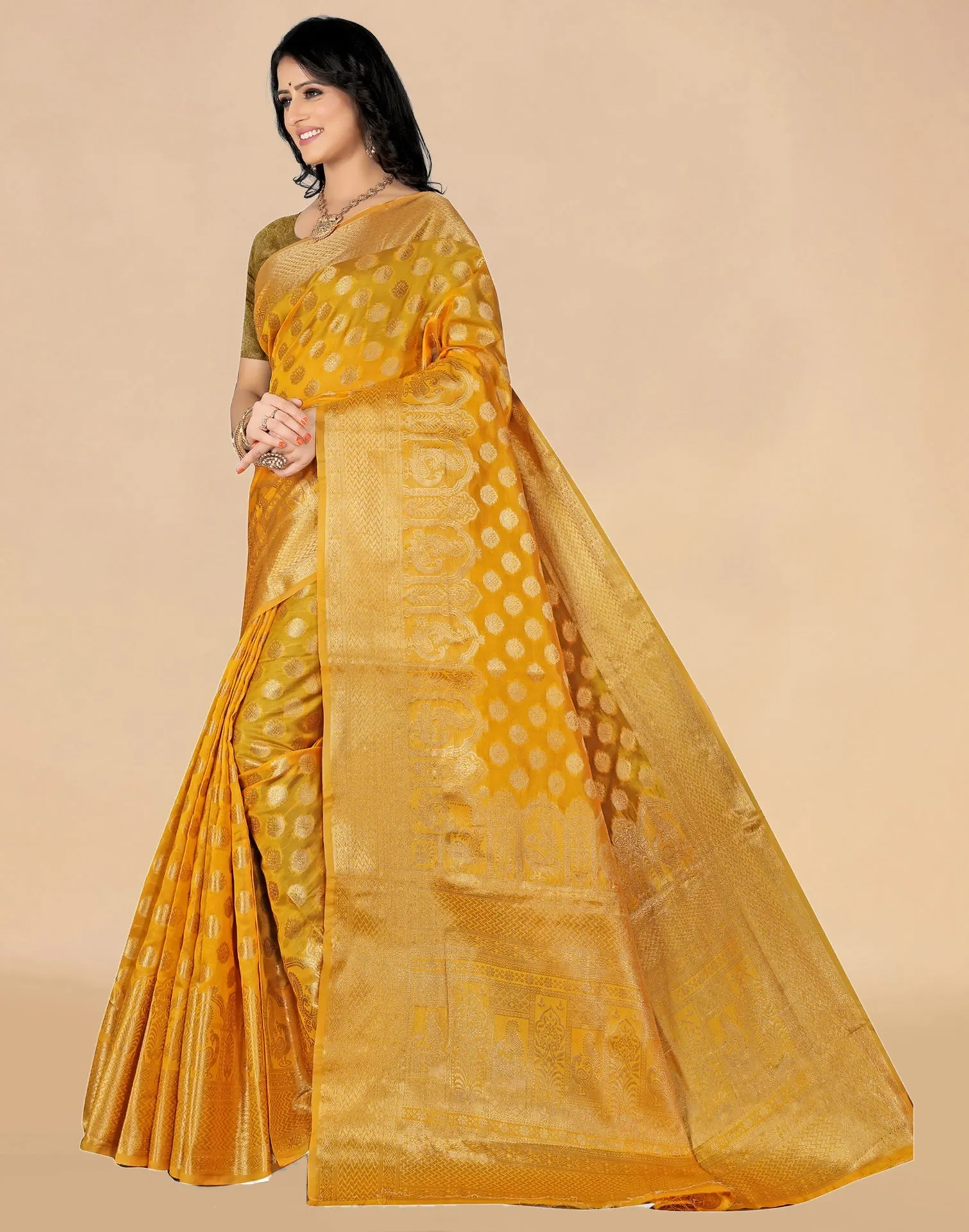 MustardWeaving Organza Saree