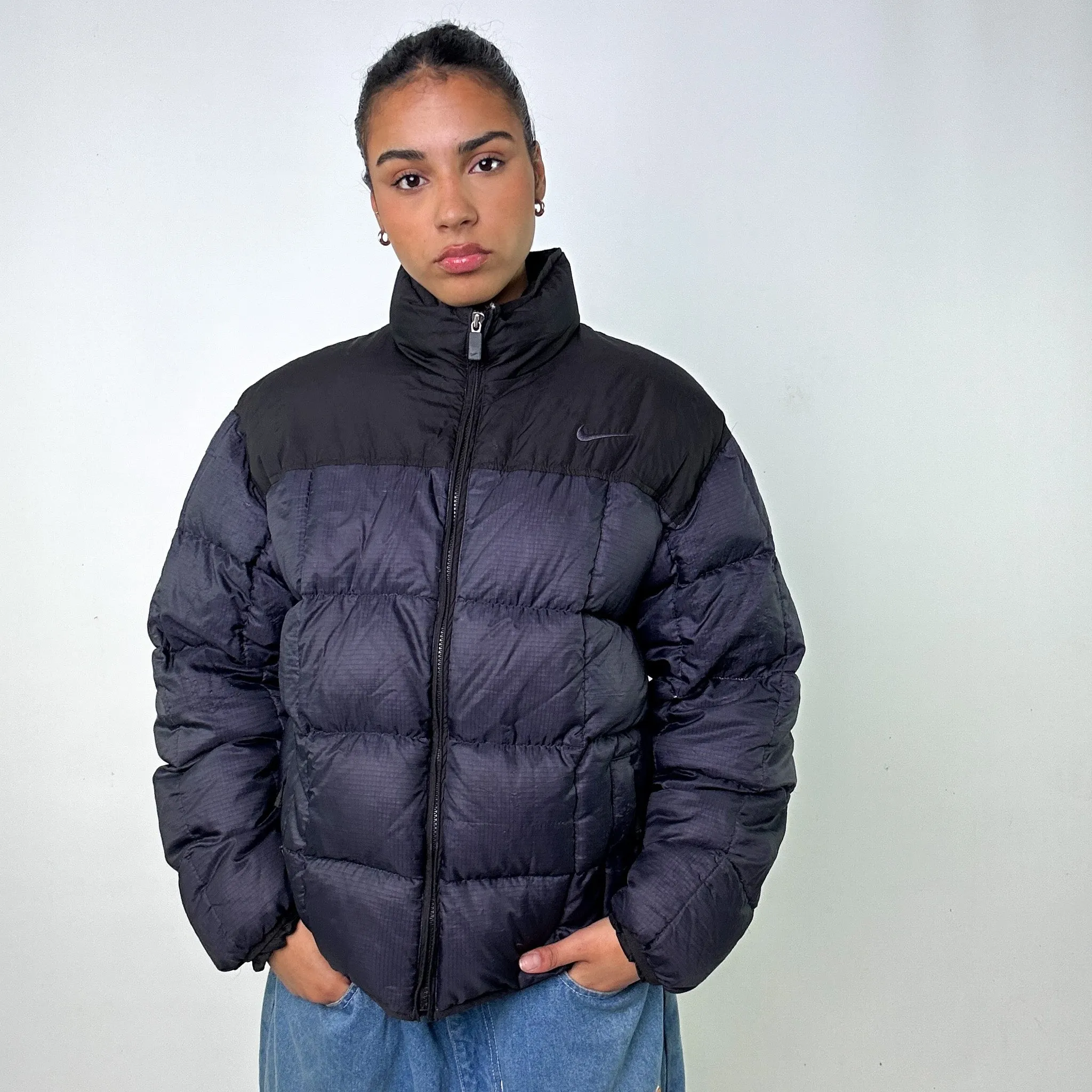 Navy Blue 90s NIKE Puffer Jacket Coat (M)