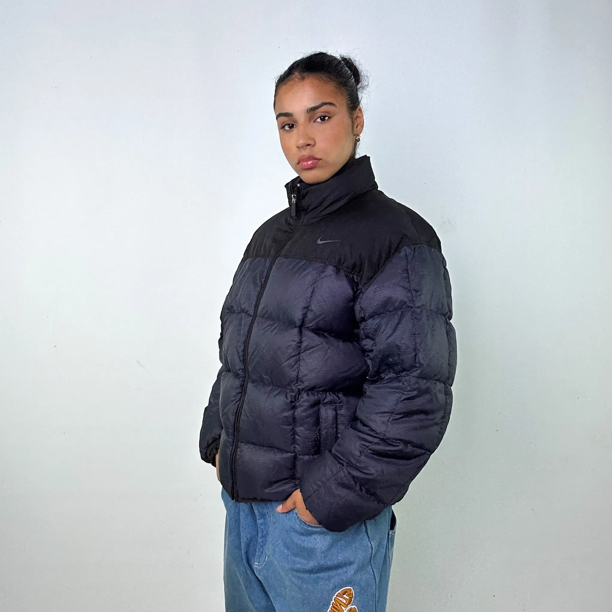 Navy Blue 90s NIKE Puffer Jacket Coat (M)