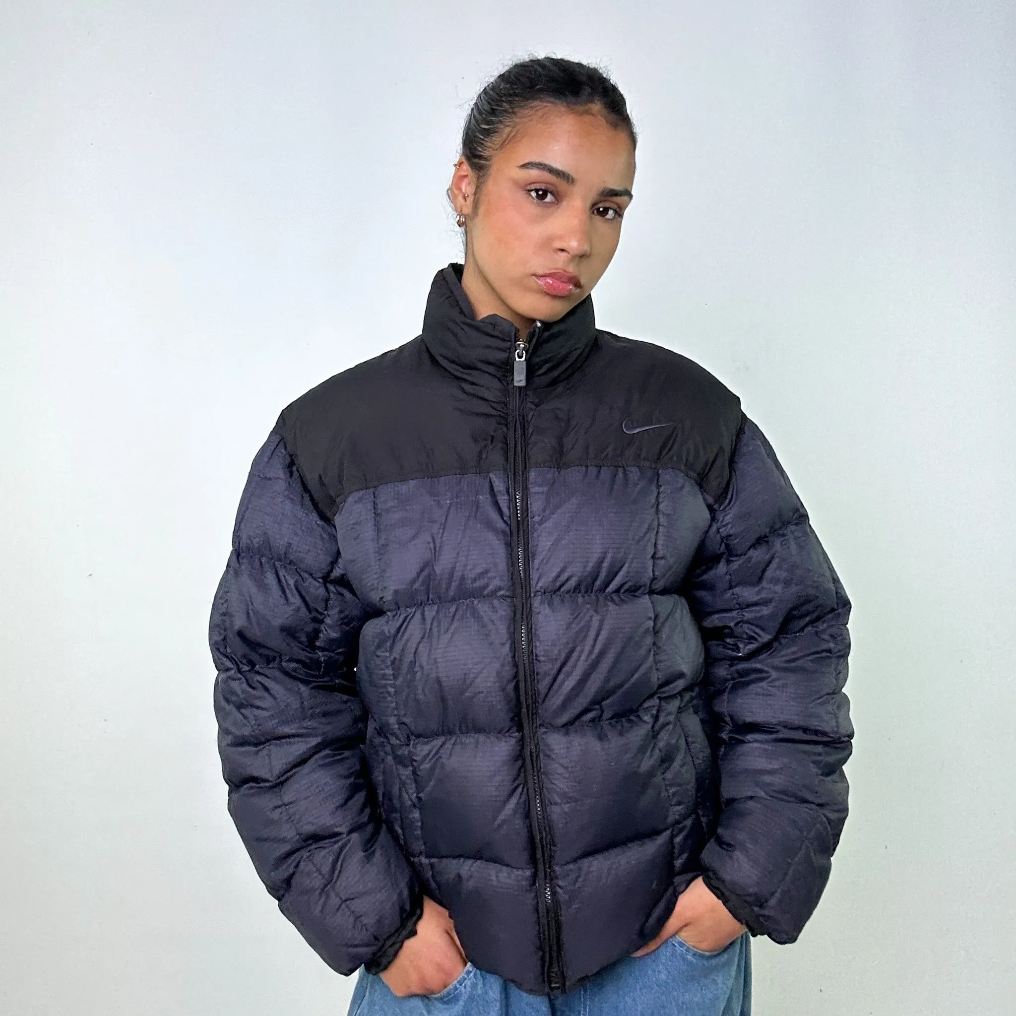 Navy Blue 90s NIKE Puffer Jacket Coat (M)