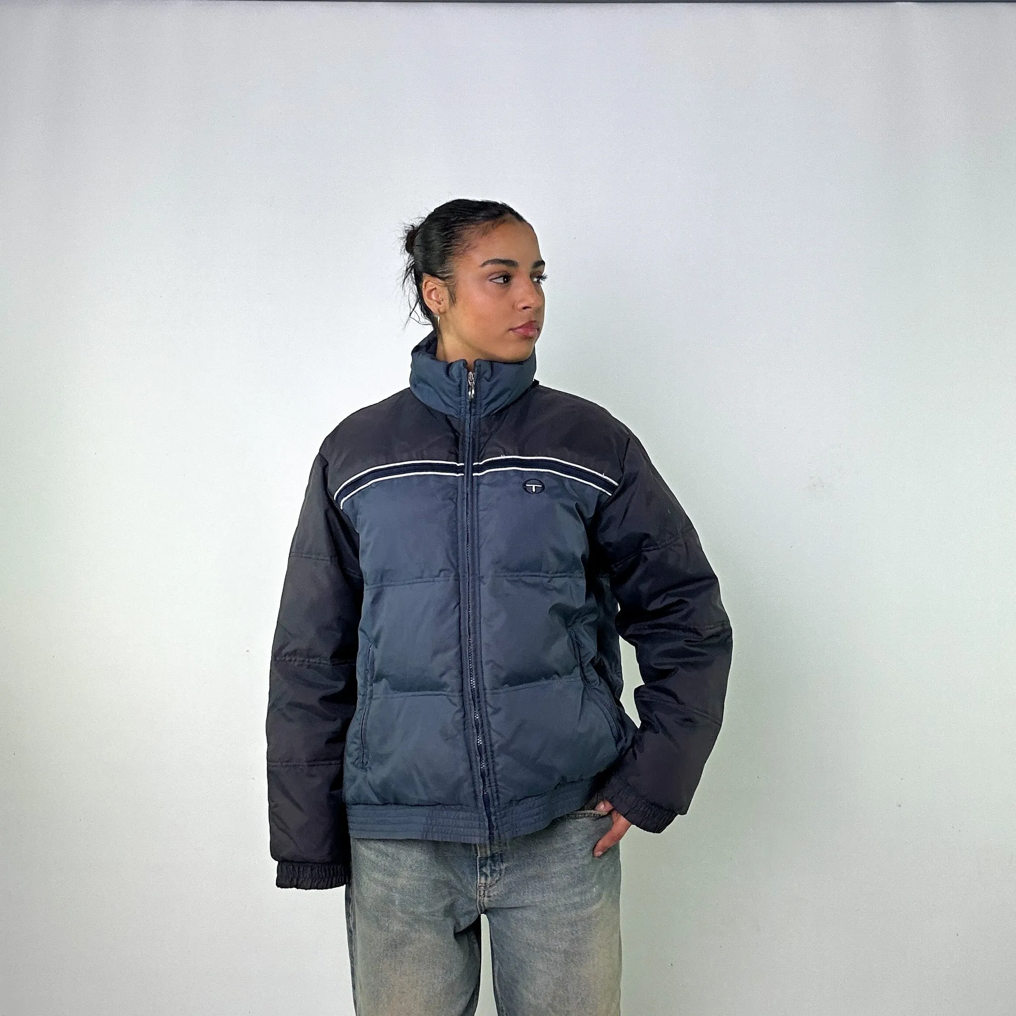 Navy Blue 90s Sergio Tacchini Puffer Jacket Coat (L)