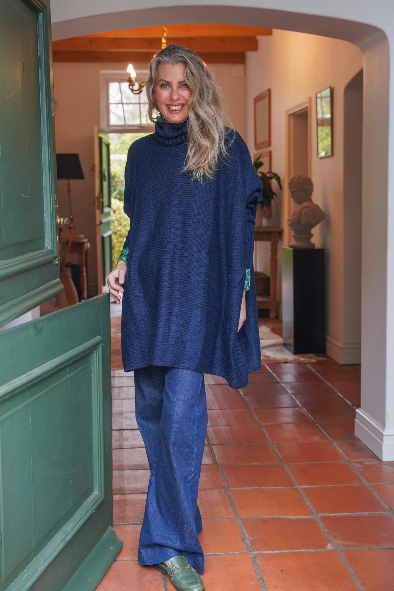 Navy Poncho