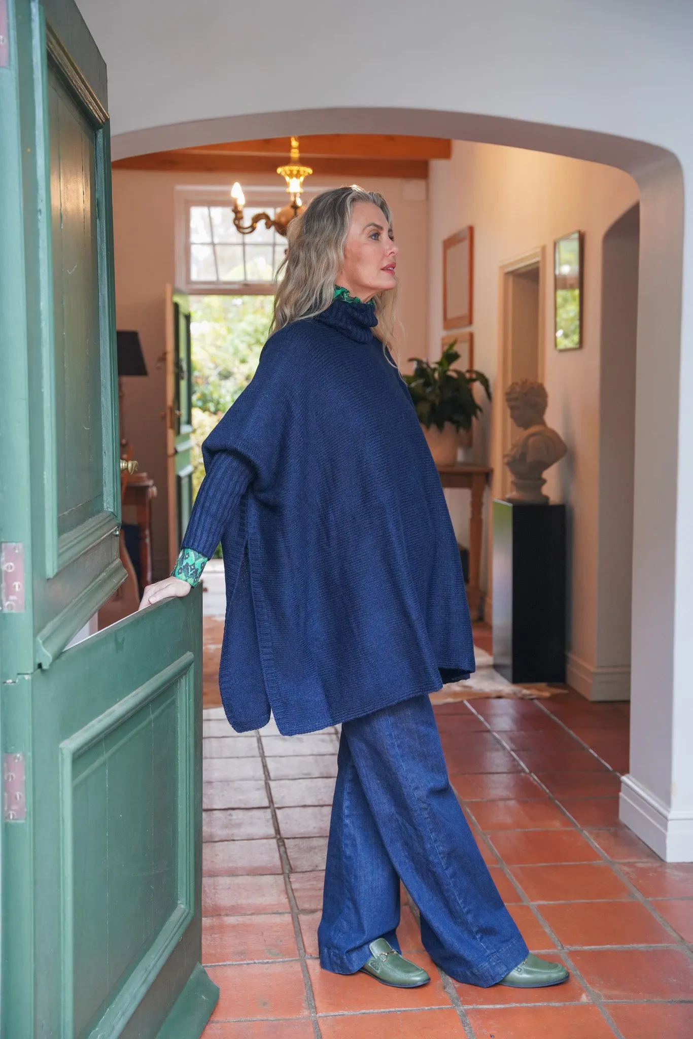 Navy Poncho