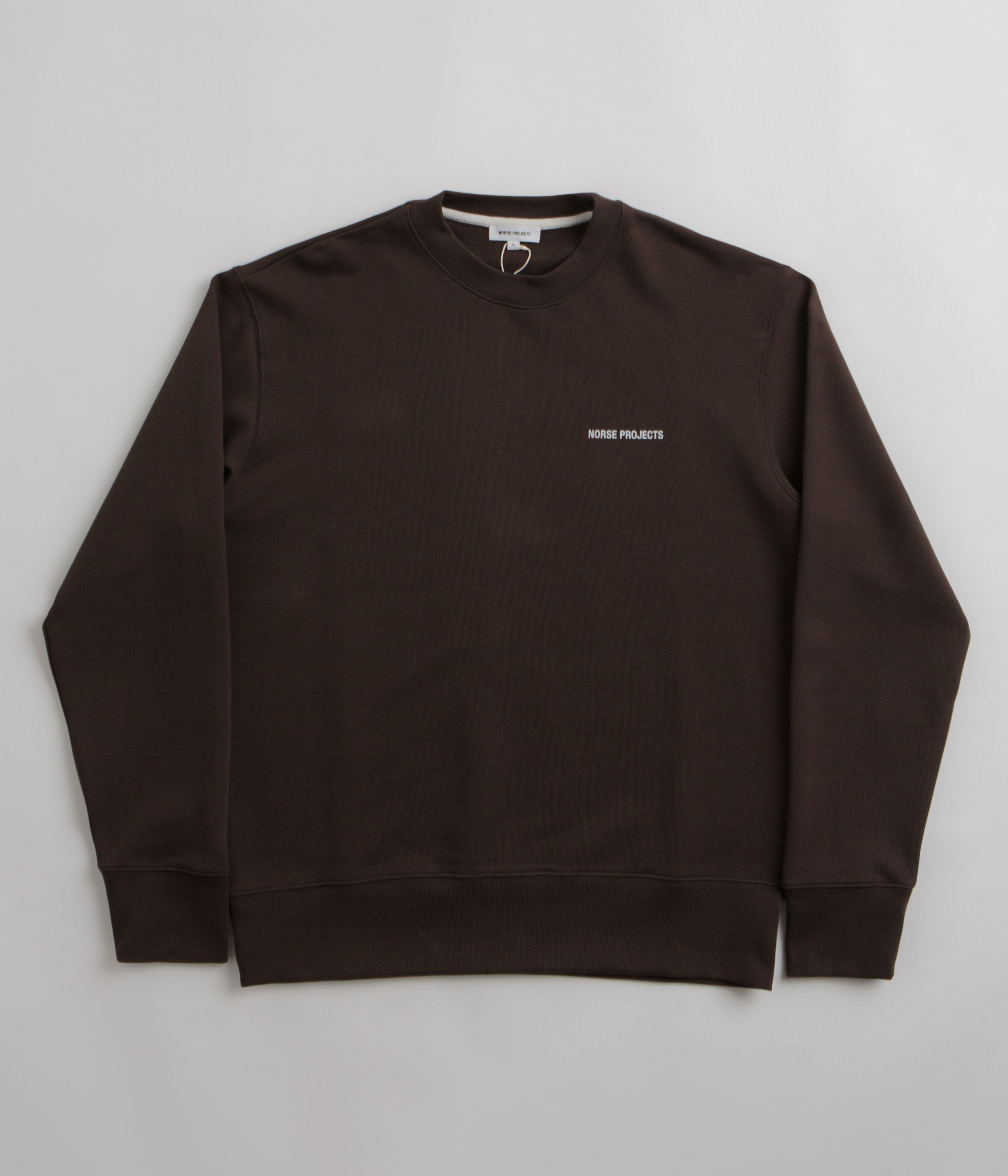 Norse Projects Arne Relaxed Organic Logo Crewneck Sweatshirt - Espresso