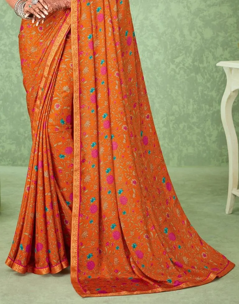 Orange Silk Saree