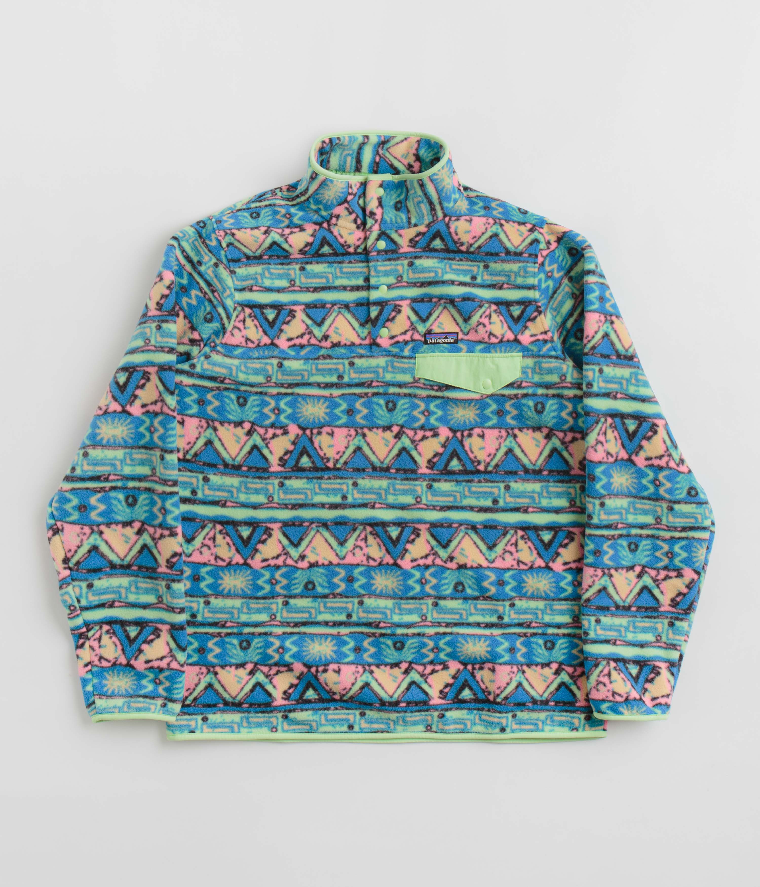 Patagonia Lightweight Synchilla Snap-T Fleece - High Hopes Geo: Salamander Green