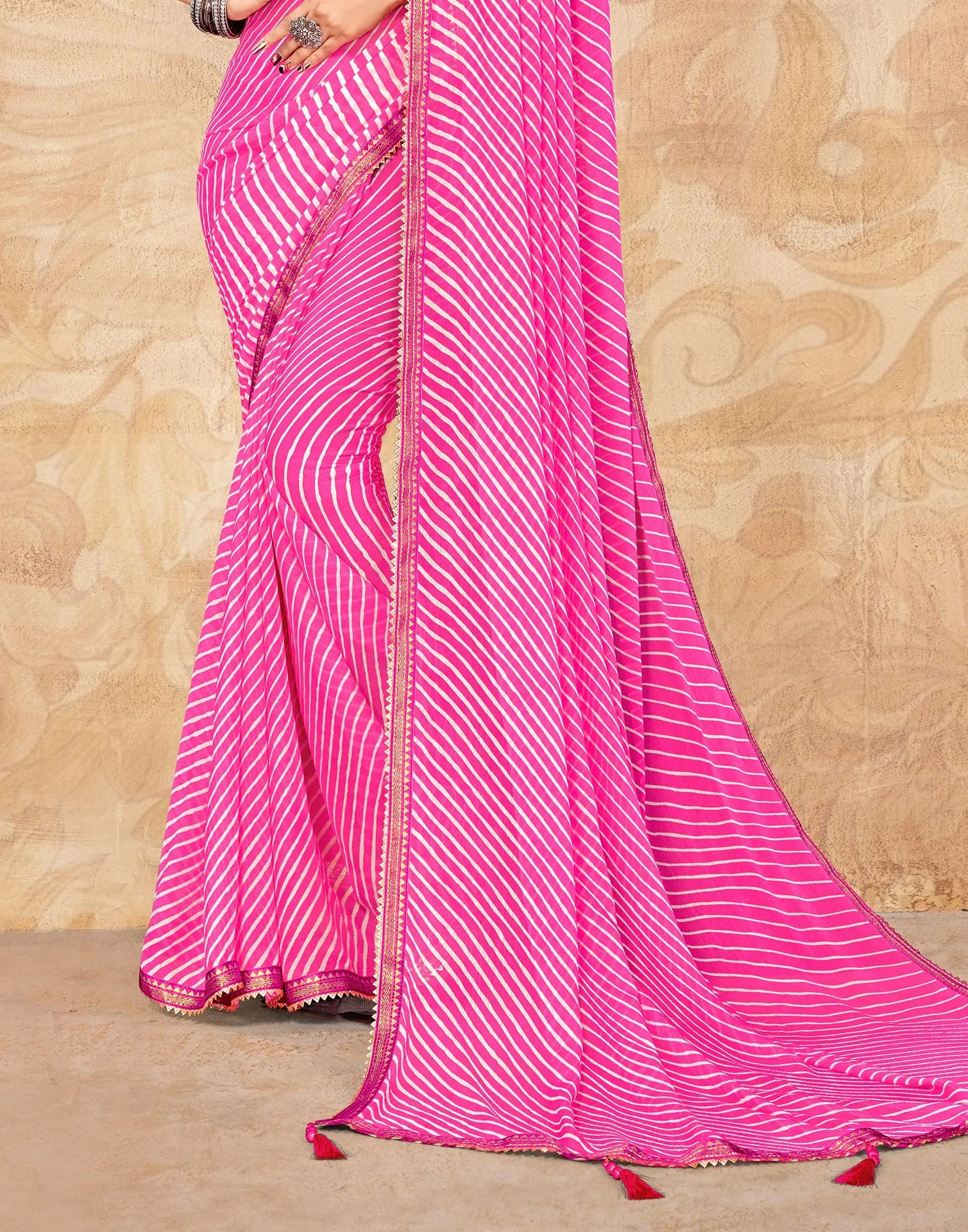 Pink Printed Saree