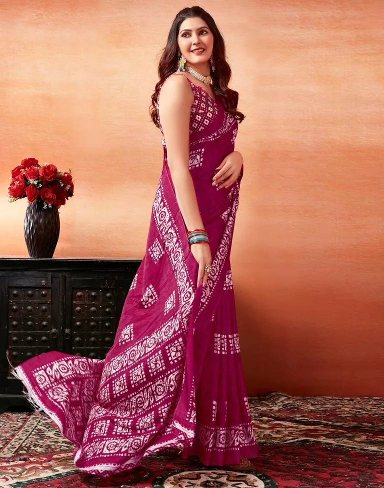 Pink Silk Printed Sarees