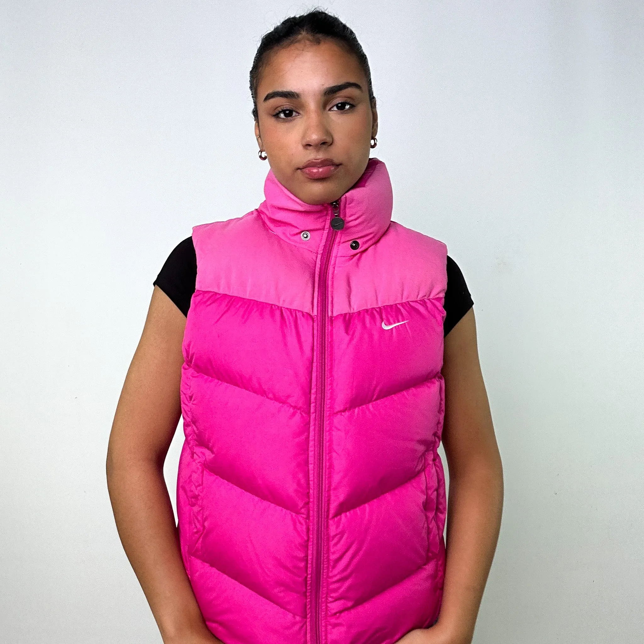 Pink y2ks NIKE Puffer Jacket Coat Gilet (M)