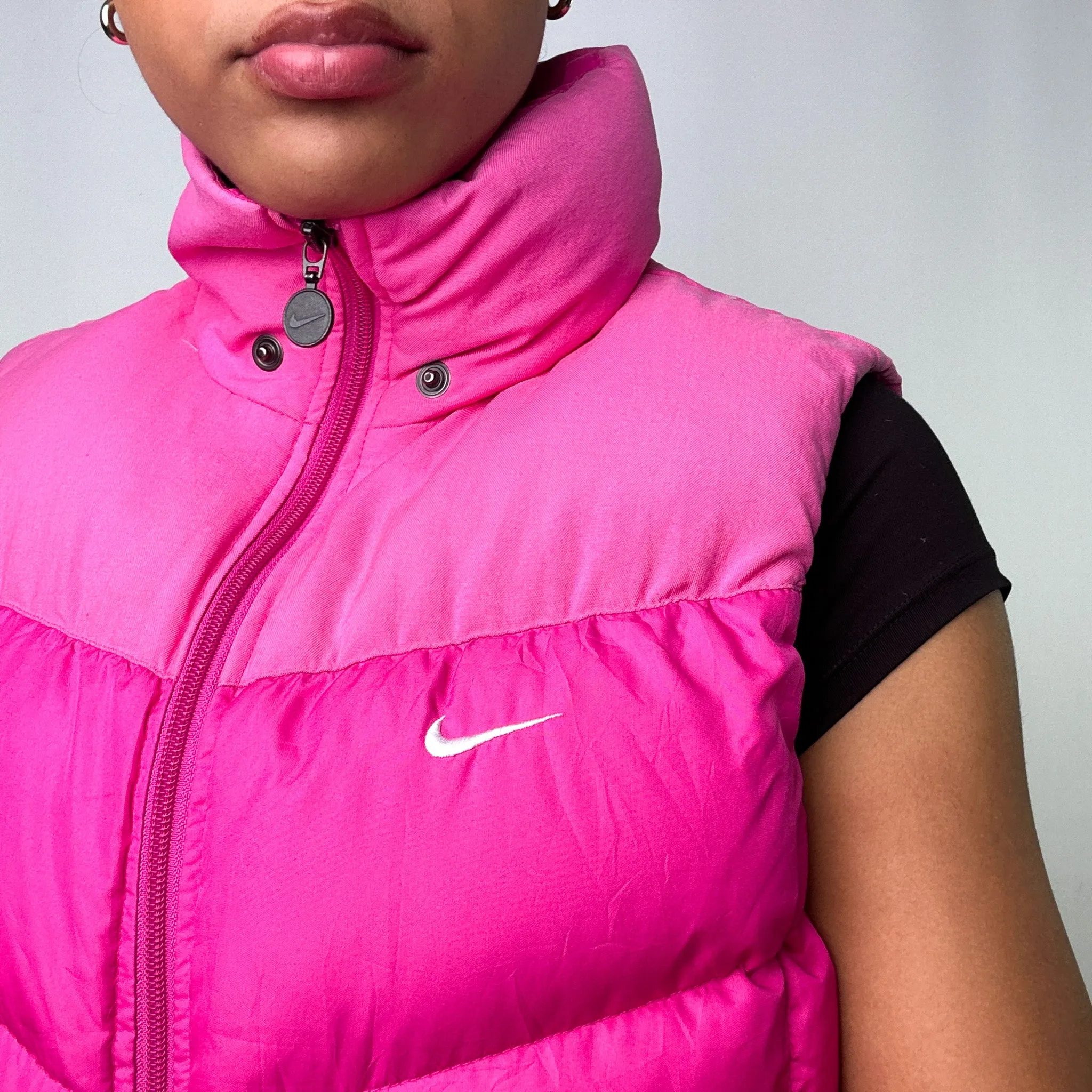 Pink y2ks NIKE Puffer Jacket Coat Gilet (M)