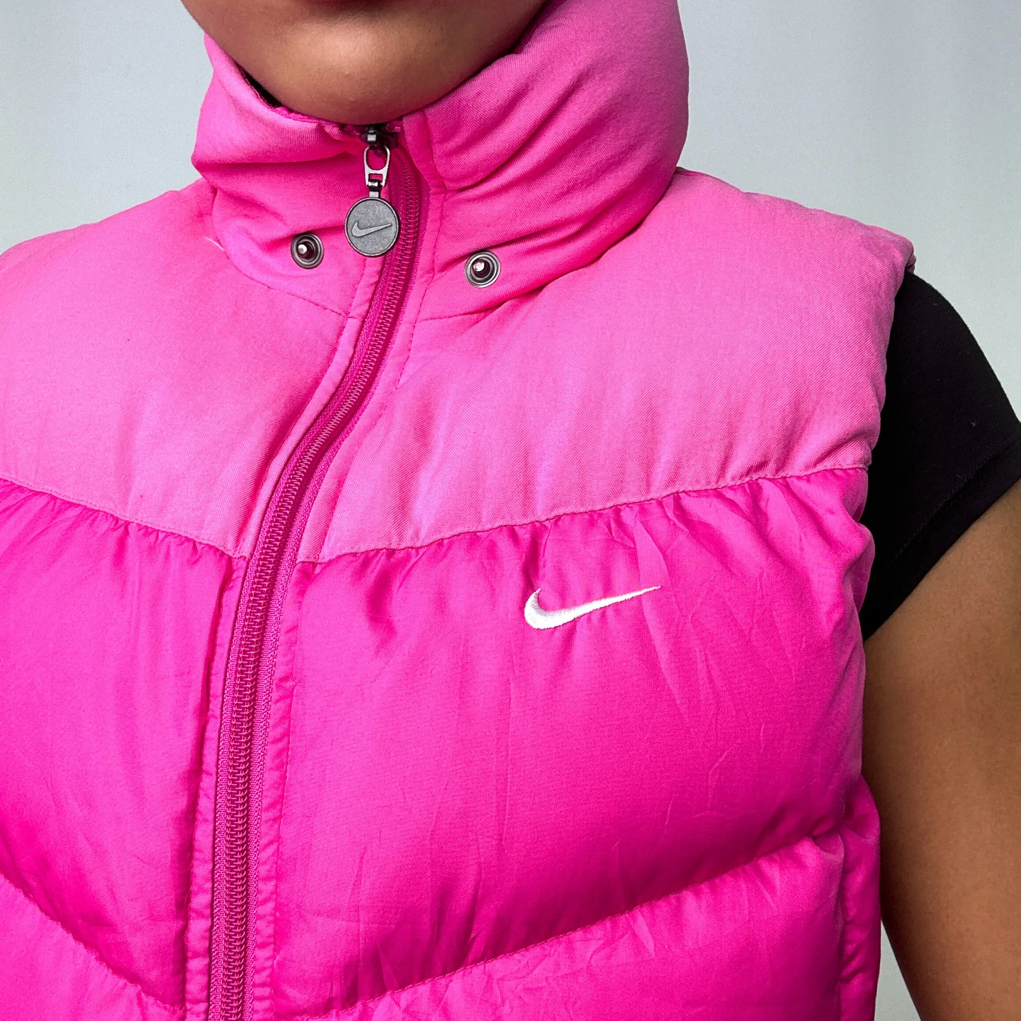 Pink y2ks NIKE Puffer Jacket Coat Gilet (M)