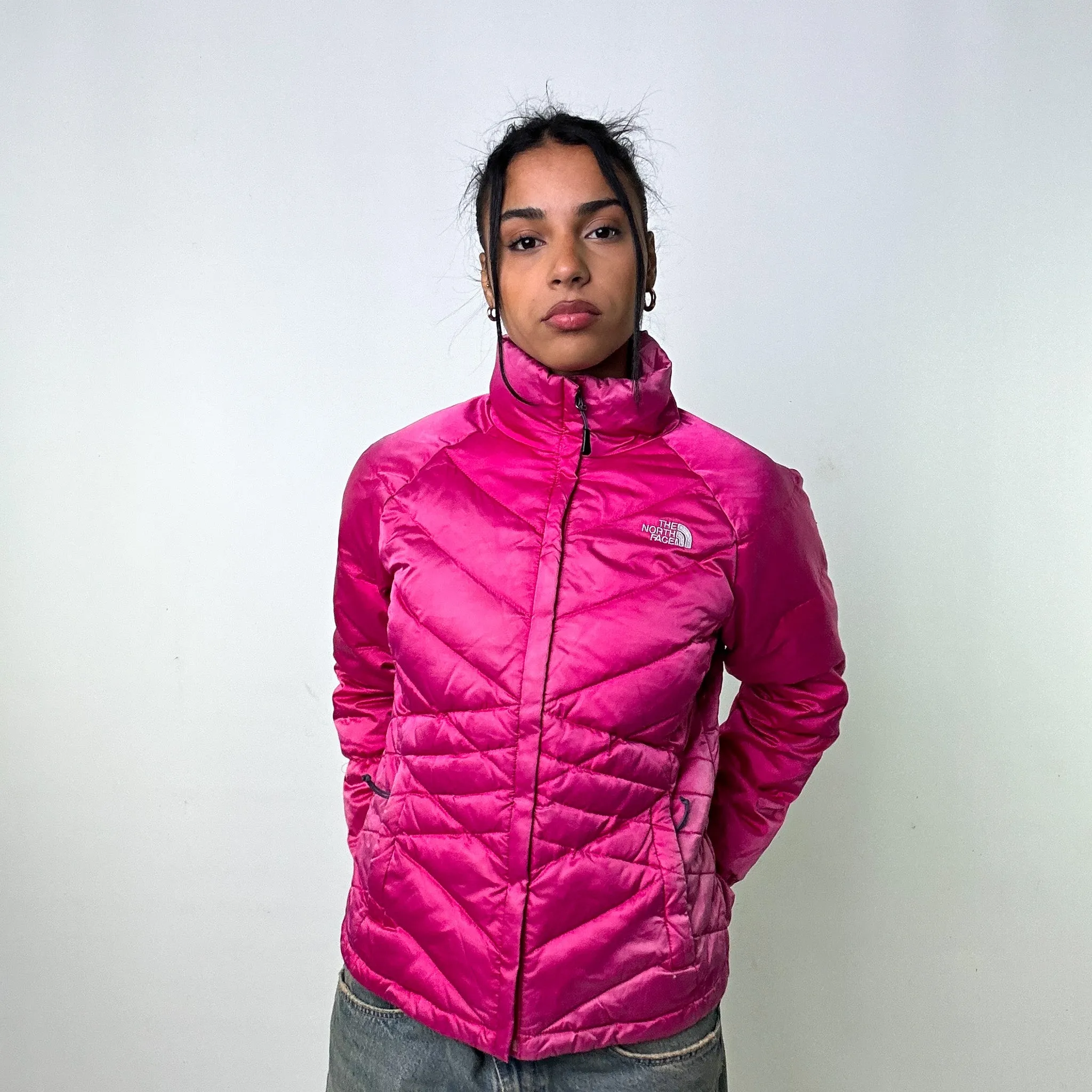 Pink y2ks The North Face 550 Series Puffer Jacket Coat (M)