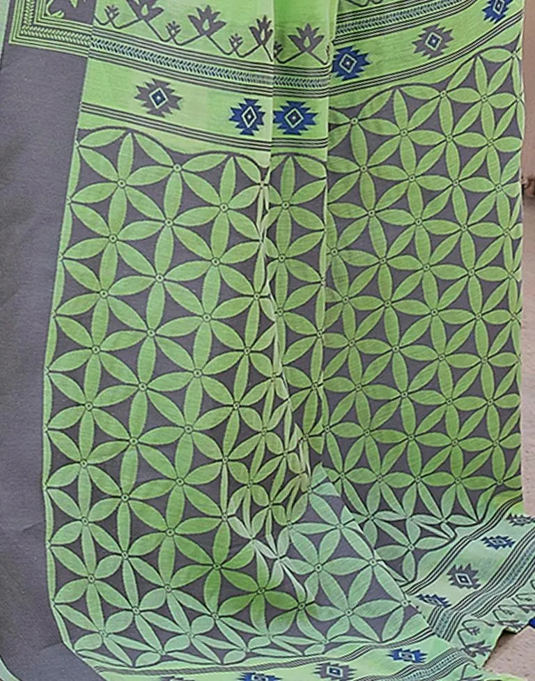 Pista Green Silk Plain Sarees