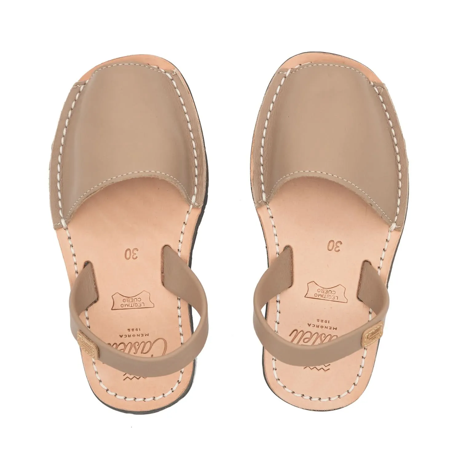 Plain Leather Avarcas For Kids -1097 N Iker Ciervo Piso