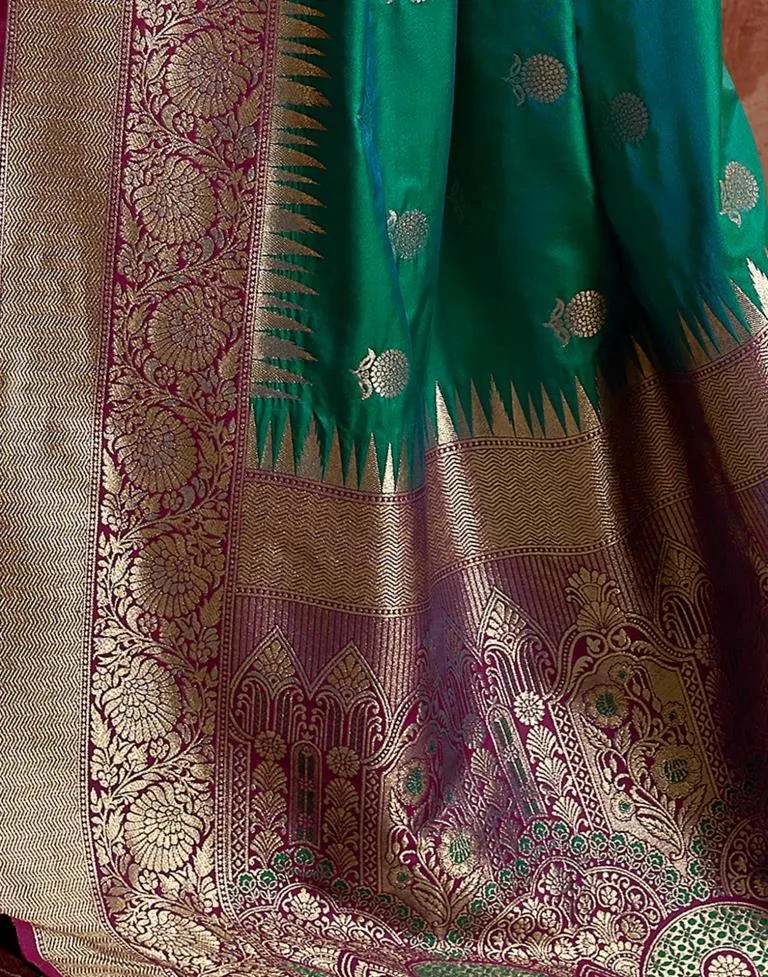 Rama Green Silk Banarasi Sarees