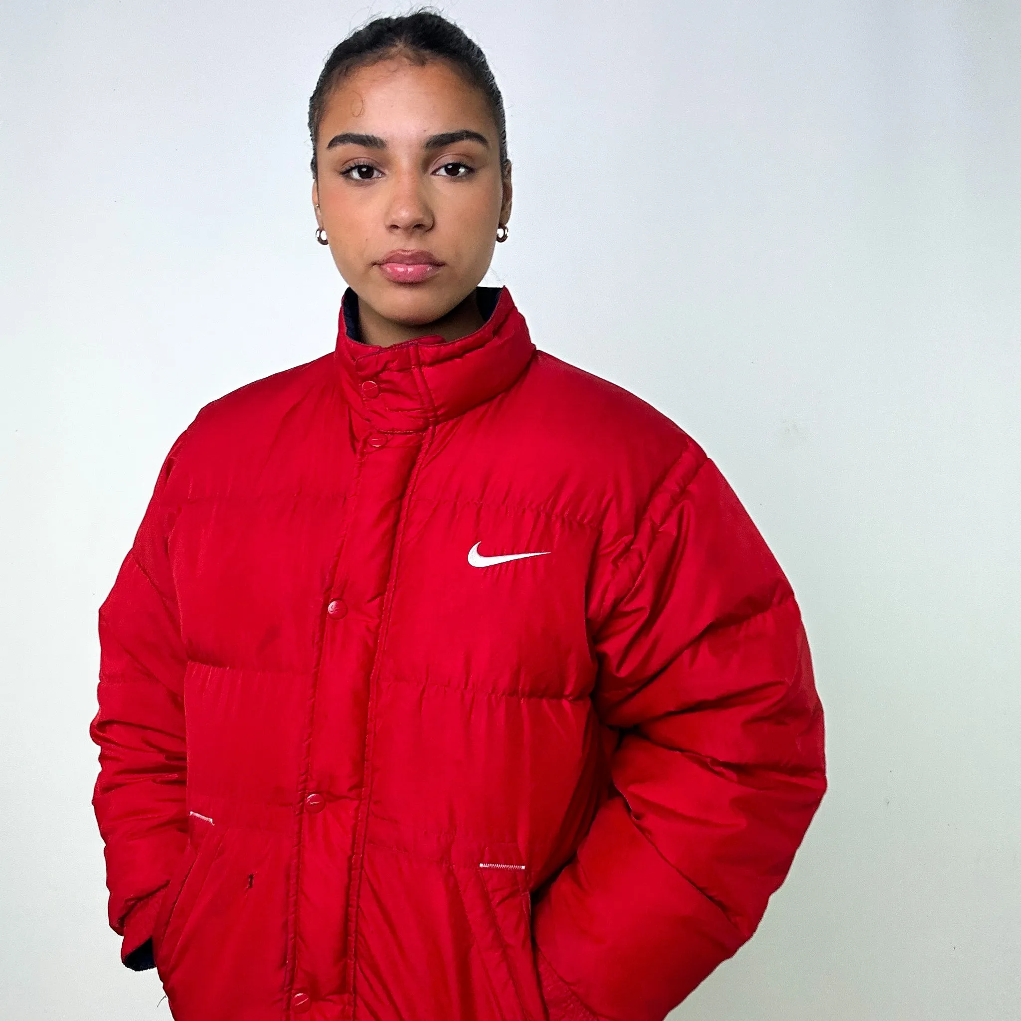 Red 90s NIKE Puffer Jacket Coat (S)