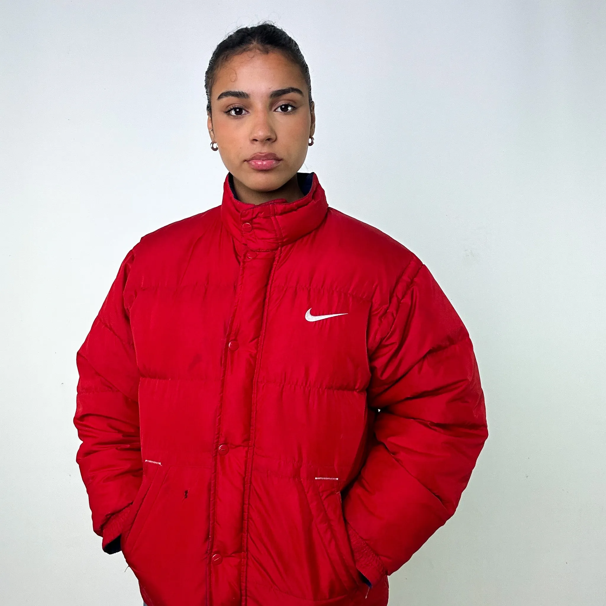 Red 90s NIKE Puffer Jacket Coat (S)